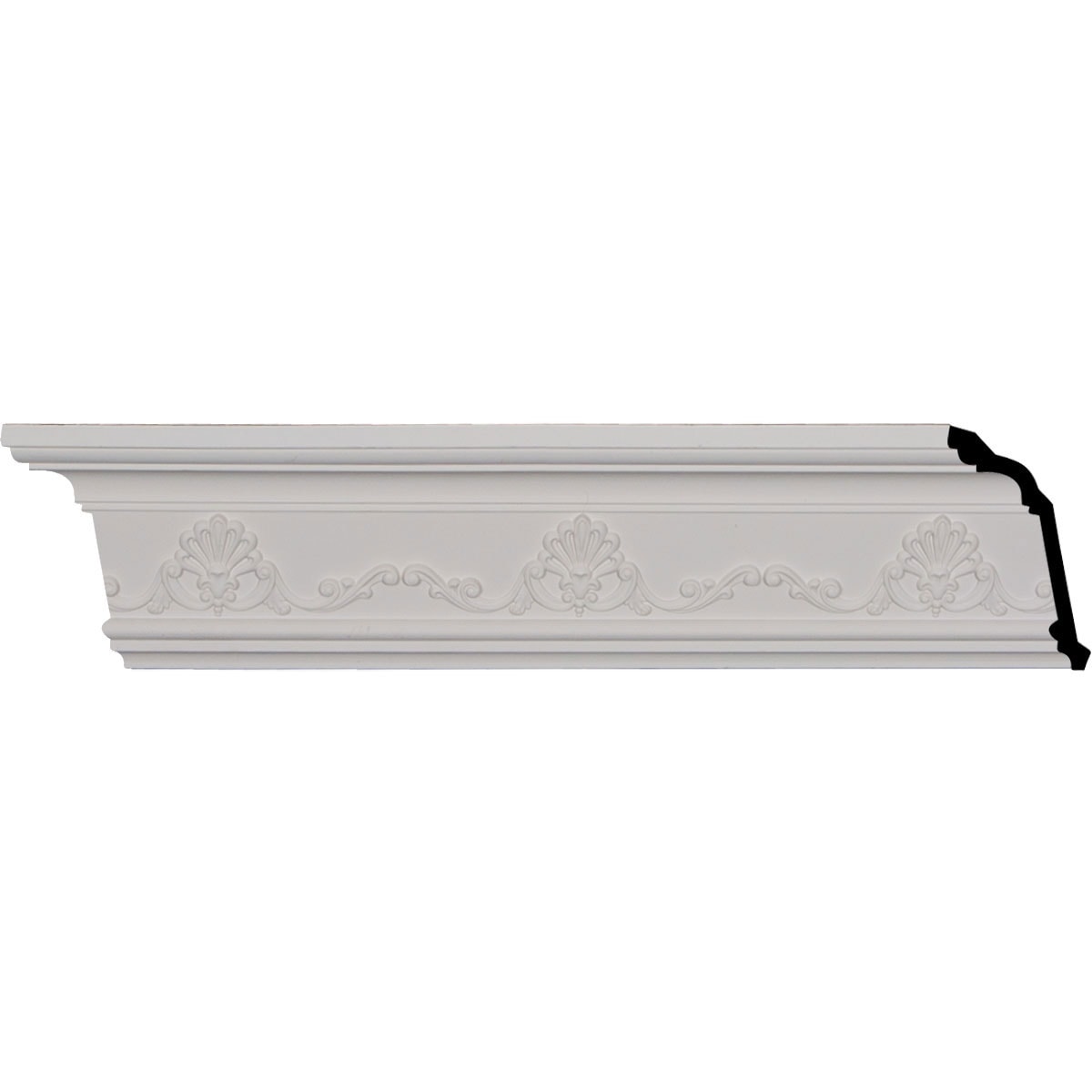 Ekena Millwork MLD04X04X05VE-CASE-2 Versailles 5-3/8-in x 7-ft 10-1/2-in Primed Urethane Crown Moulding 2 -Pack