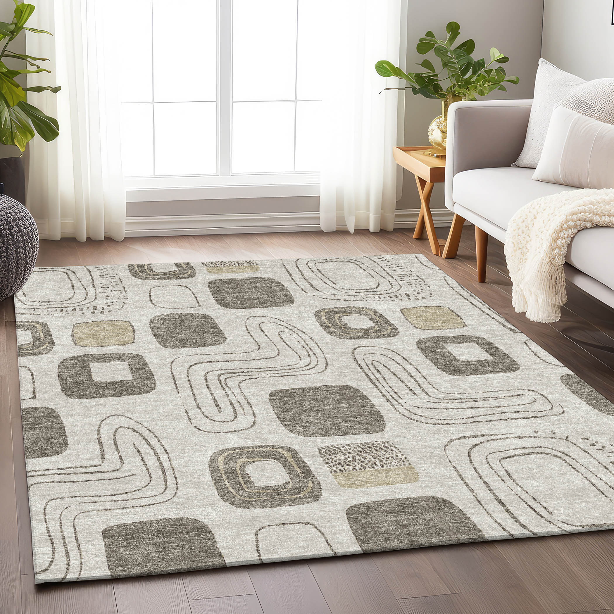 Addison Rugs ACN1670BG10X14 Chantille ACN1670BG 10 x 14 (ft) Loomed Polyester Beige Rectangular Indoor/Outdoor Machine washable Area rug