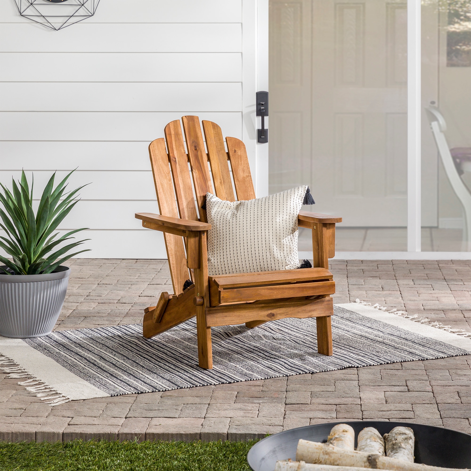 Walker edison acacia adirondack shop chair