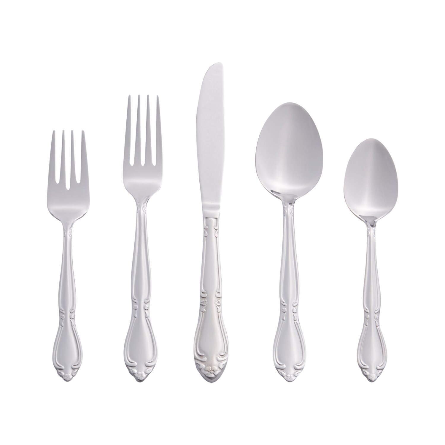 RiverRidge 5417-843-1 Rose Non-monogrammed 46 -Pieces Polished Traditional Flatware