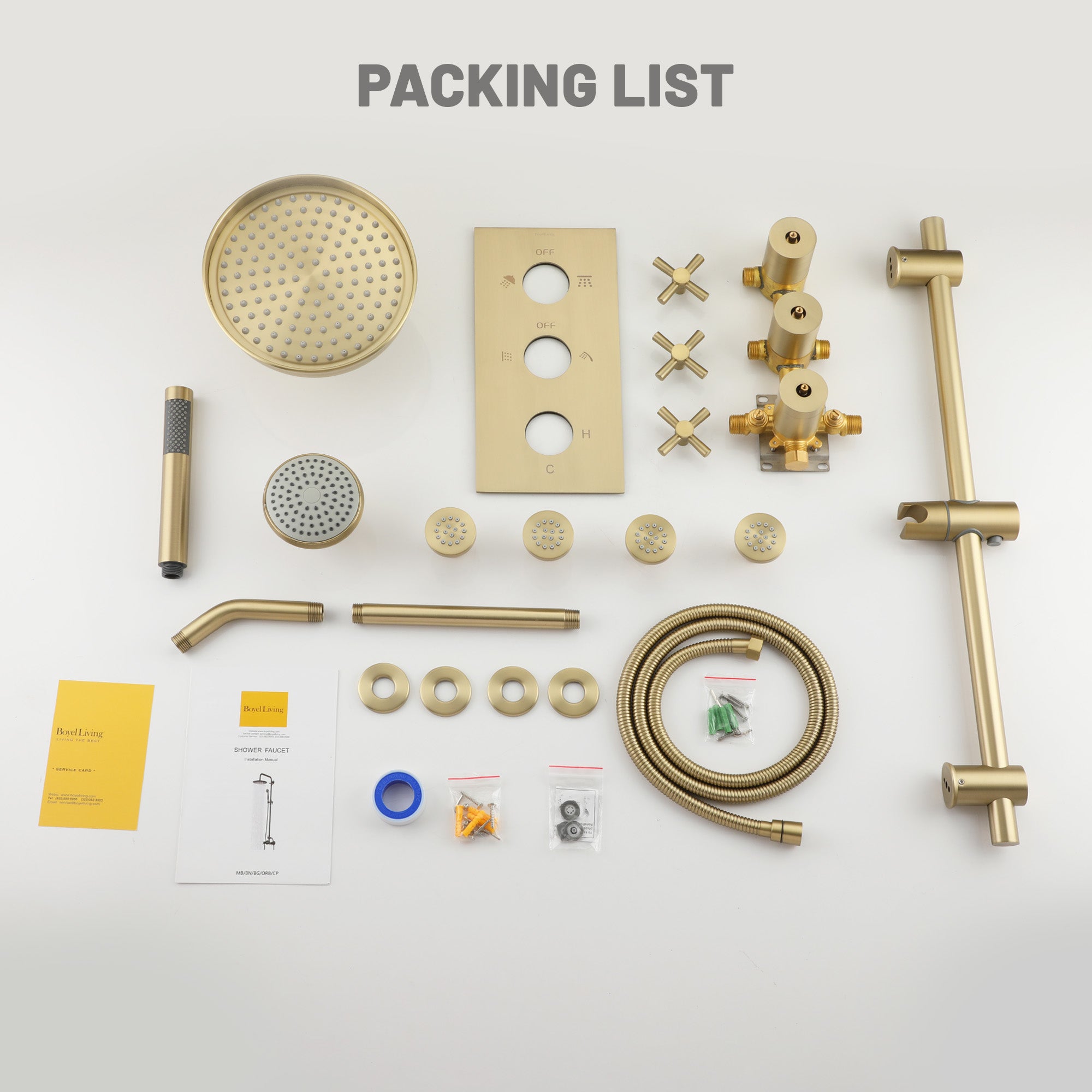 Boyel Living MS-A3805-BG Showerhead-Bar-Panels - View #3