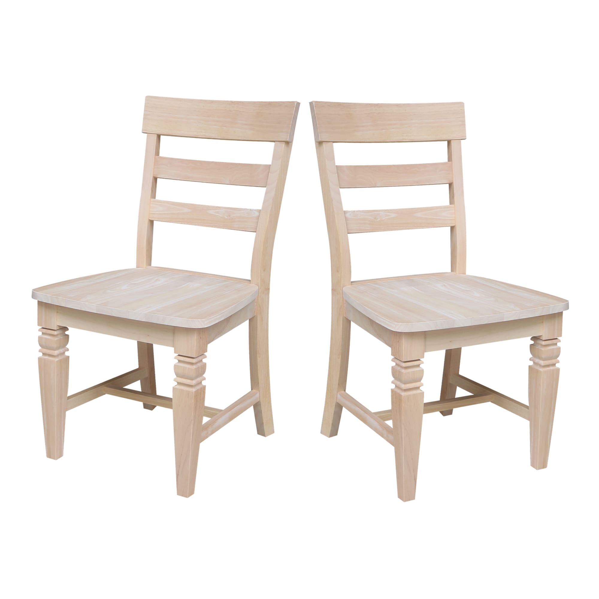 International Concepts C-19P Set of 2 Traditional Dining Side Chair (Wood Frame)