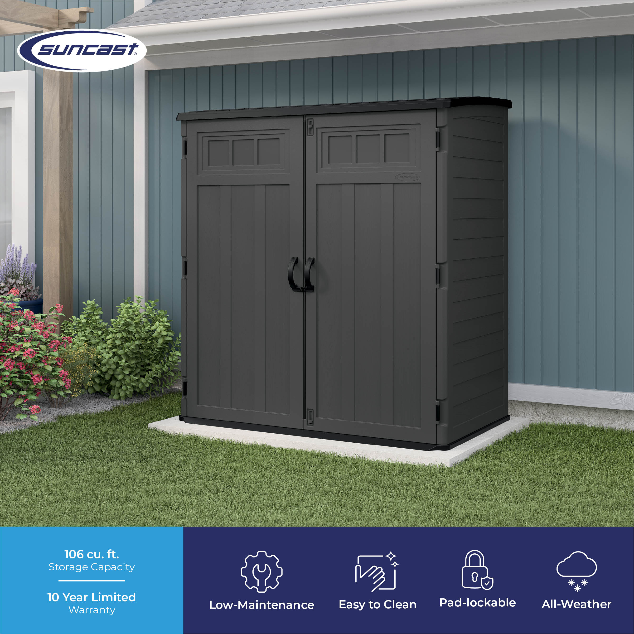 Suncast BMS6225D Vinyl-Resin-Storage-Buildings - View #9