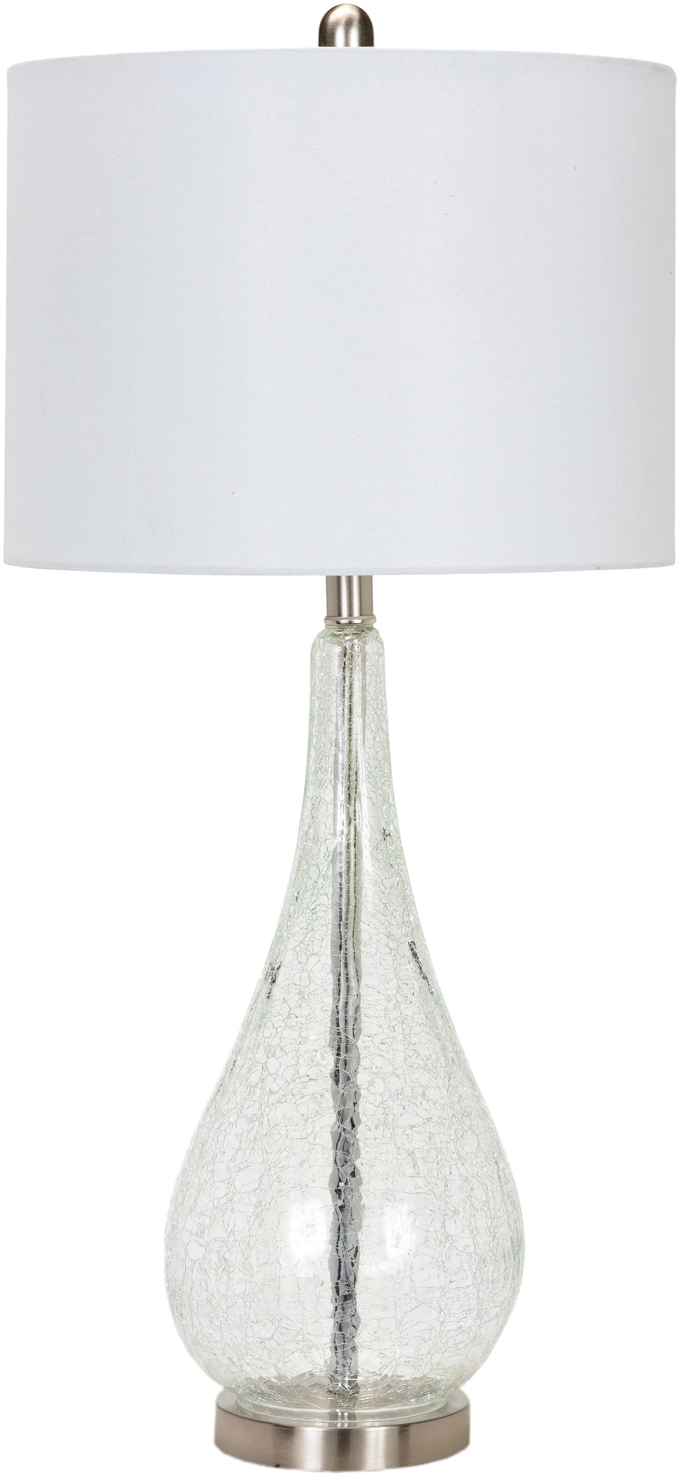 Livabliss MUI-001 Mauritius 29-in Clear 3-way Table Lamp with Linen Shade