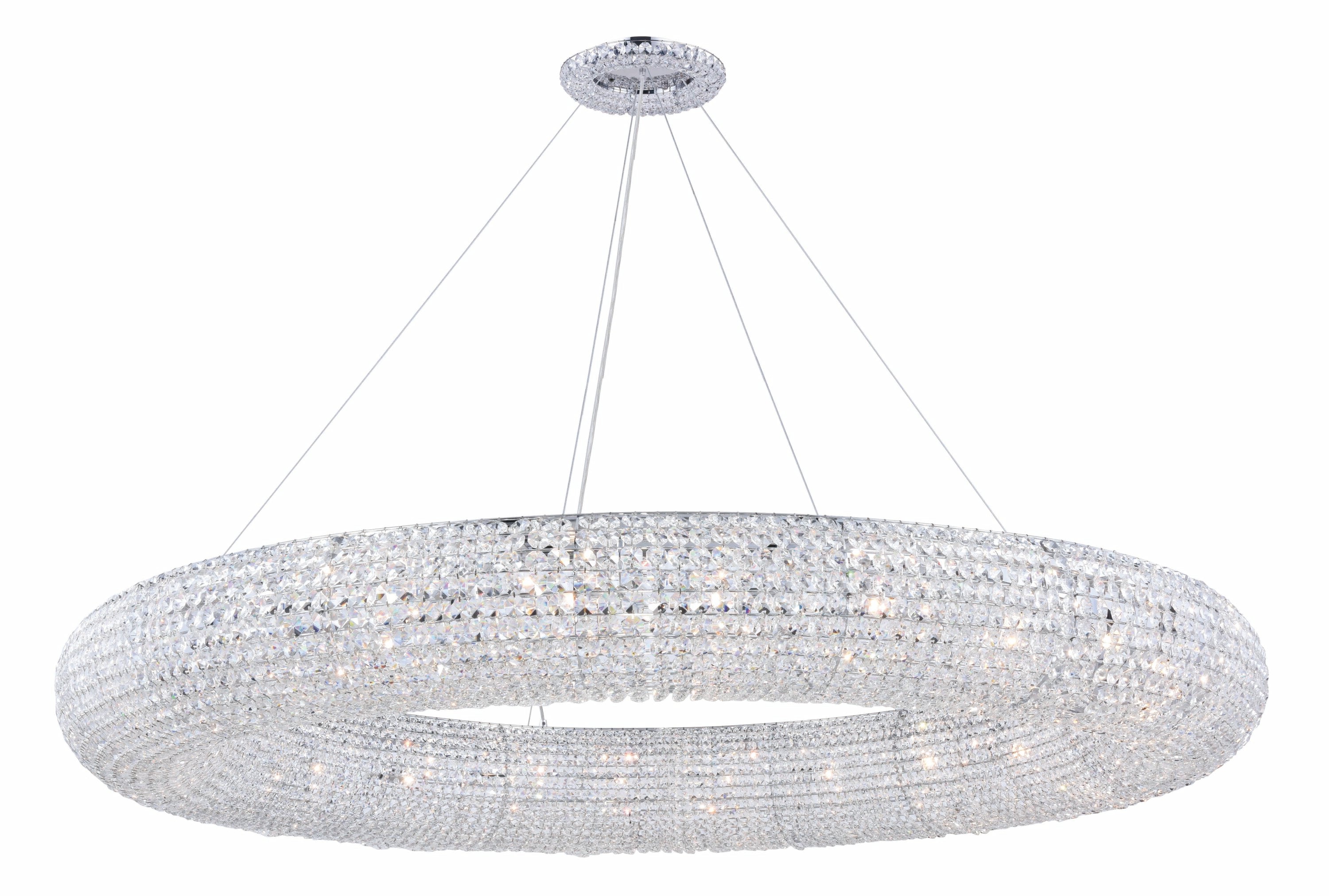 Elegant Decor HF6342G59CRC Home Furnishing 24 -Light Chrome Modern/contemporary Crystal For Use in Bedrooms, Dining Rooms, Foyers, Kitchens, Living Rooms Chandelier