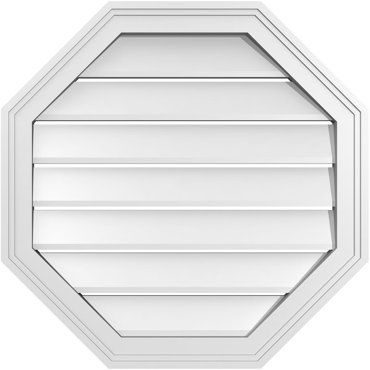 Ekena Millwork GVPOC24X2402SF 24-Inches x 24-Inches Off-white Octagon PVC Gable Louver Vent