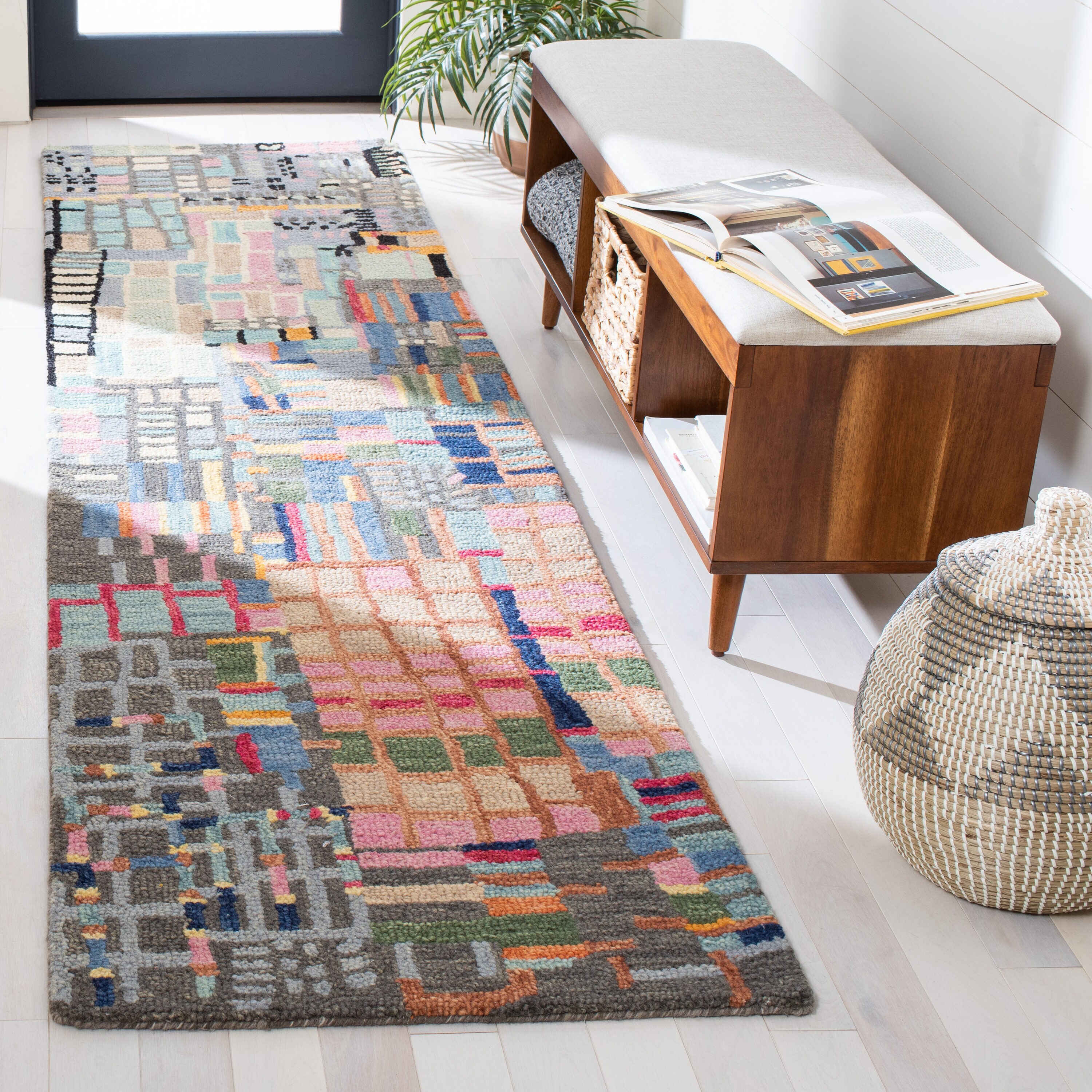 Safavieh Aspen 517 Ivory/Black Contemporary 2ft-3in x 9ft Runner Rug in ...