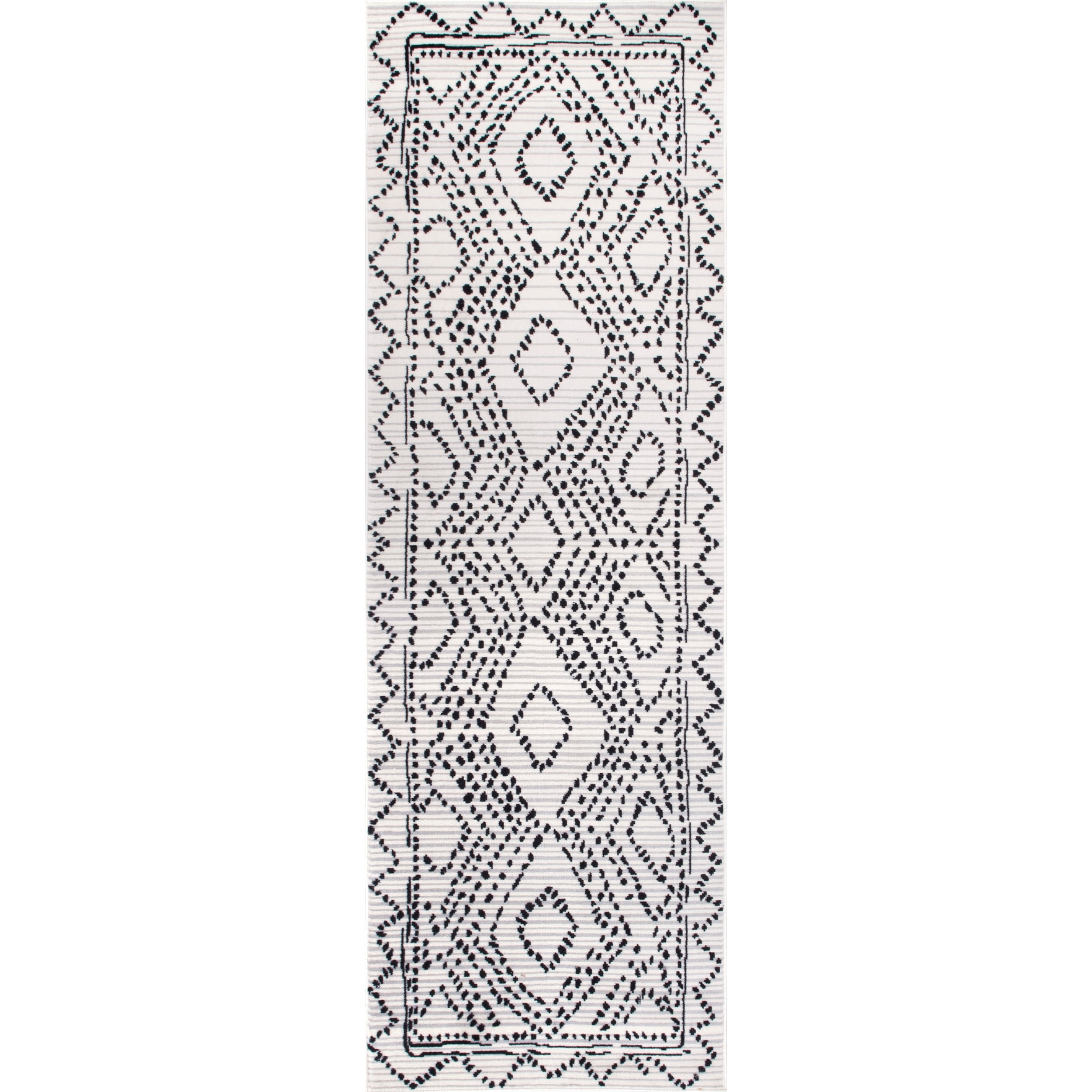nuLOOM ECRK03A-206 2 x 6 (ft) Loomed Polypropylene Gray Rectangular Indoor Geometric Global Area rug