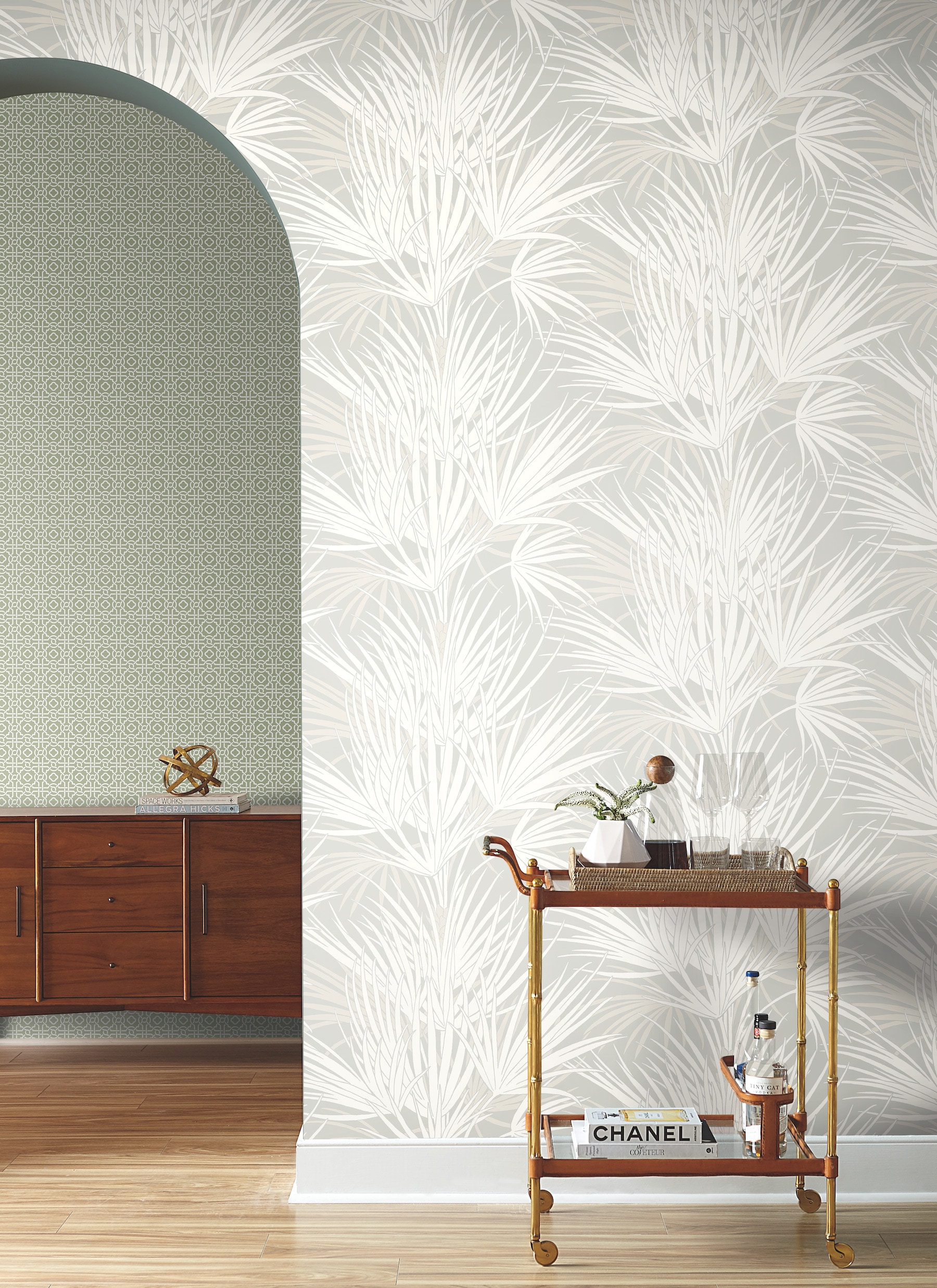 York Wallcoverings Silhouettes 56.4-sq Ft Gray Non-woven Ivy/Vines ...