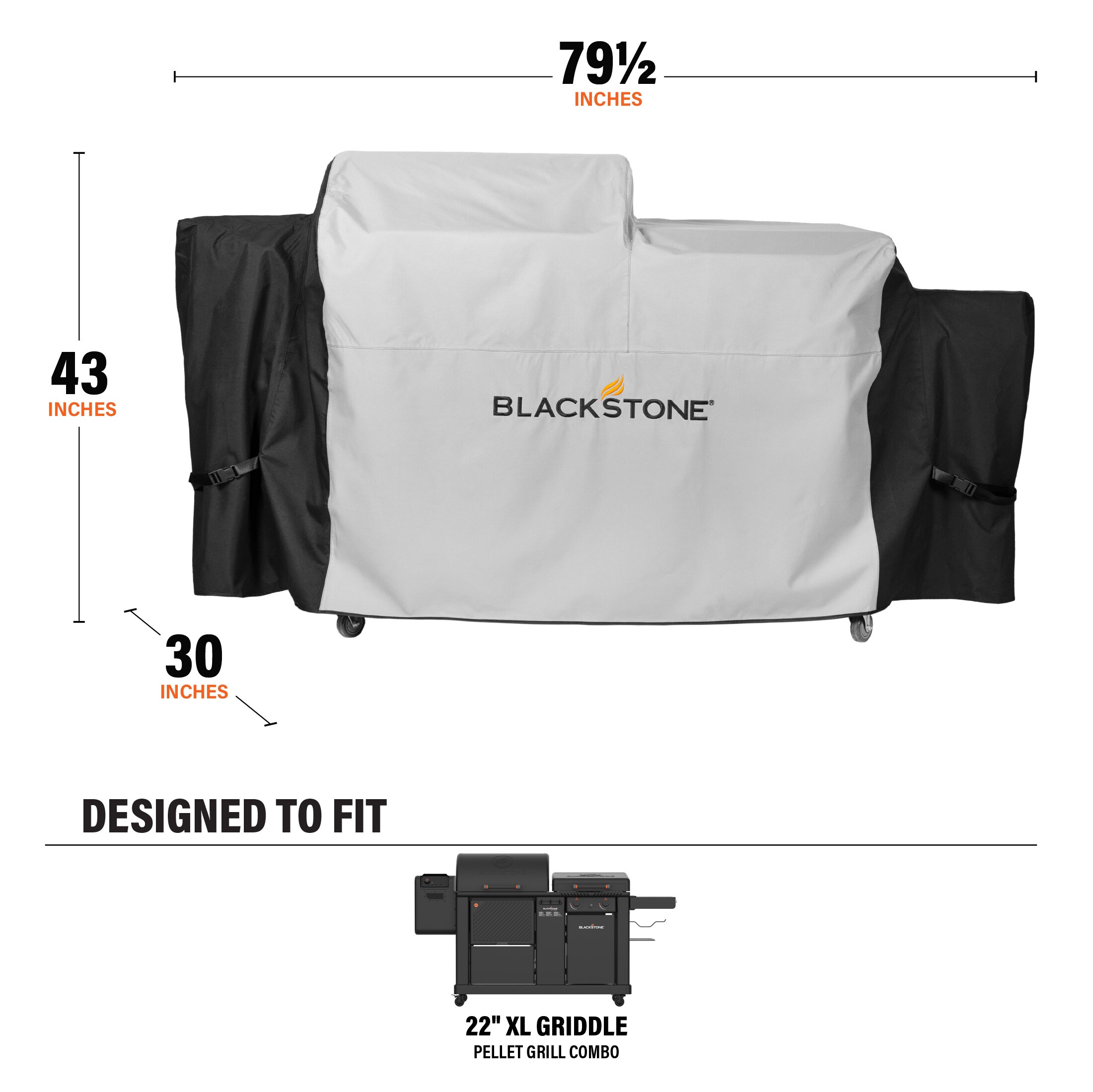 Blackstone 30 Culinary with Hood 76.5-in W x 38-in H Black and Gray Flat  Top Grill Cover in the Grill Covers department at