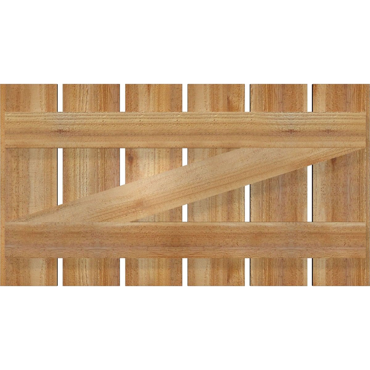 Ekena Millwork 2-Pack 34.75-in W x 19-in H Unfinished Board and Batten Spaced with z-bar Wood Western Red cedar Exterior Shutters