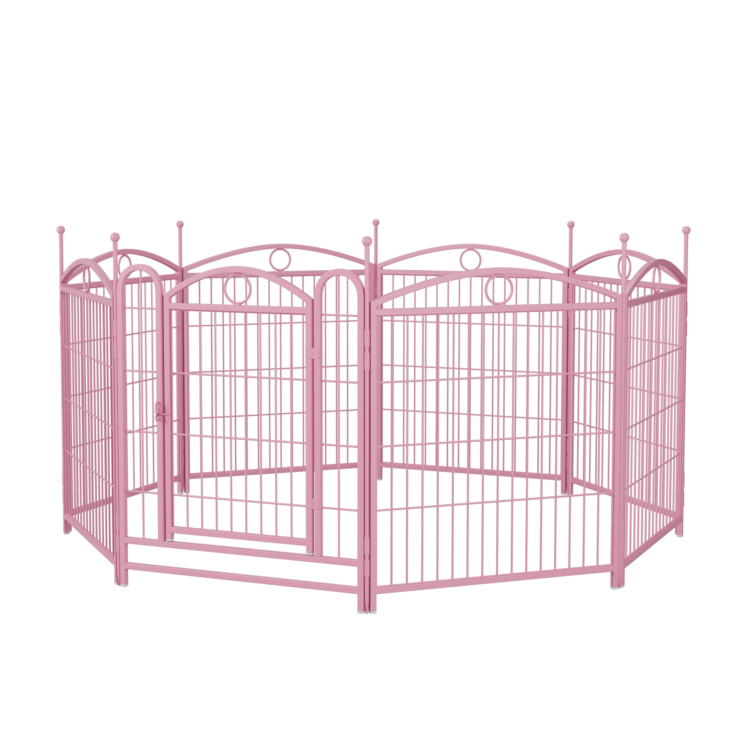 Maocao Hoom BH63823 31.7-in x 26-in Pink Iron Indoor/Outdoor Playpen