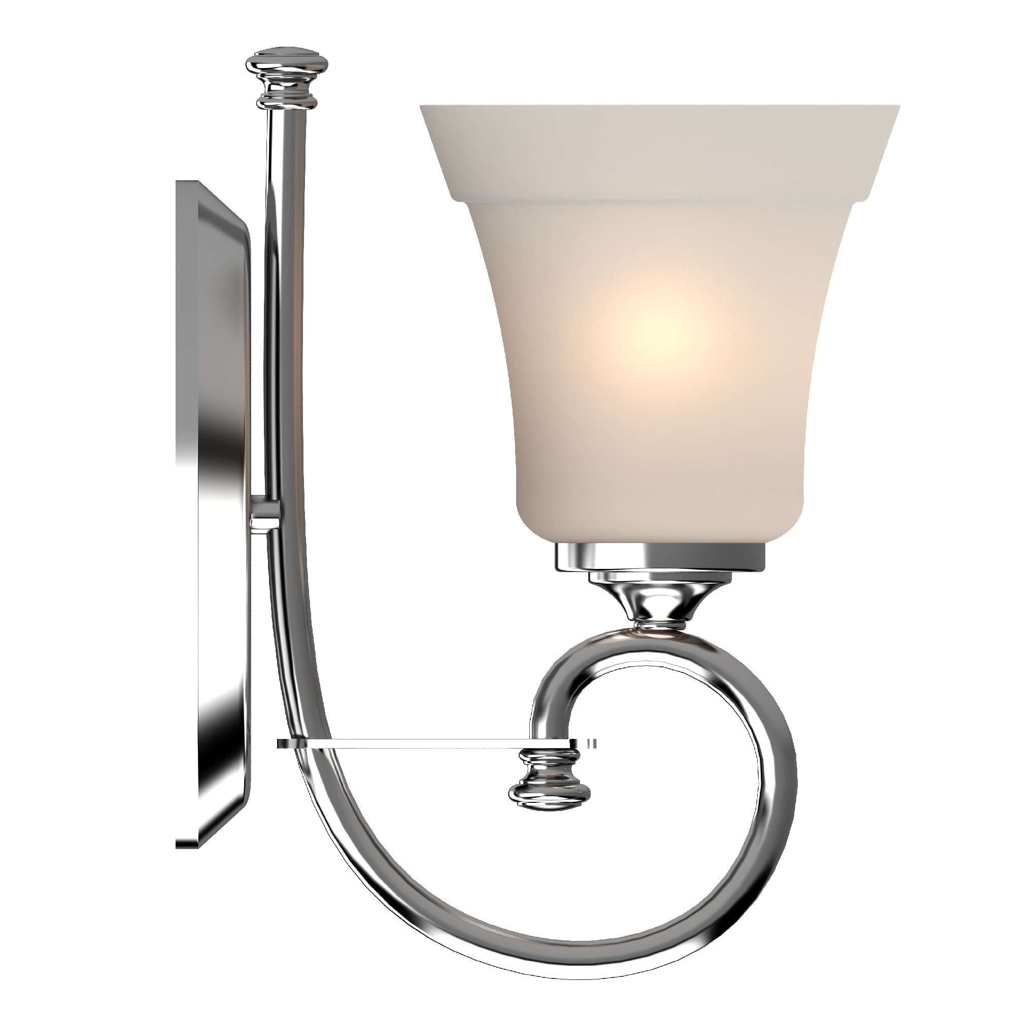 Tes Polished Chrome 11.25" Wall Sconce with White Frosted Glass