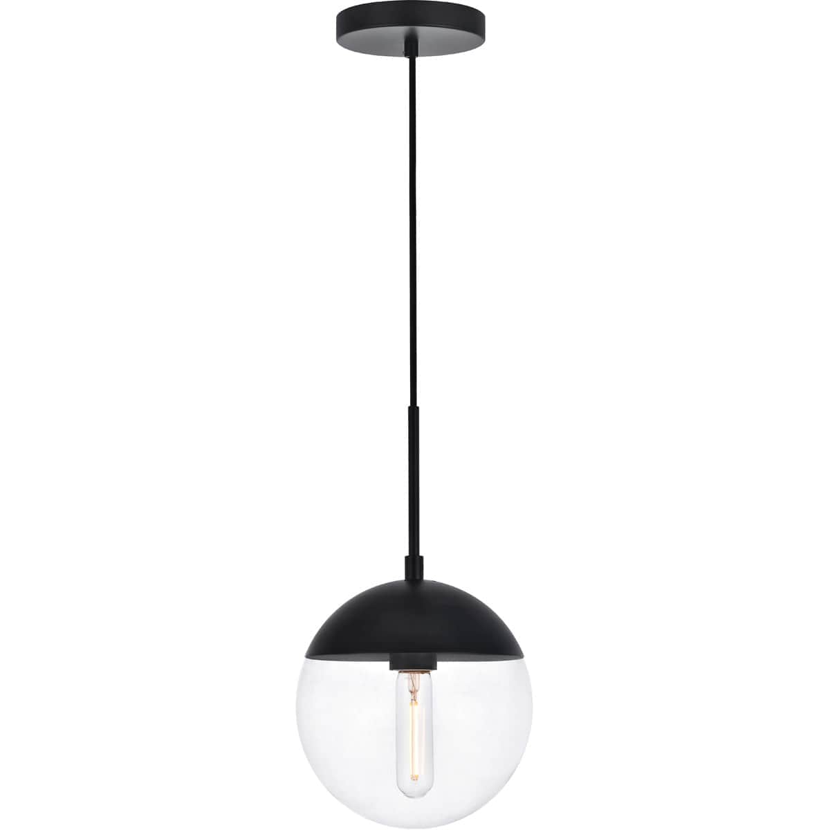 Elegant Lighting 1407930 Living District LD6027BK Eclipse 1 Light 8 inch Black Pendant Ceiling Light