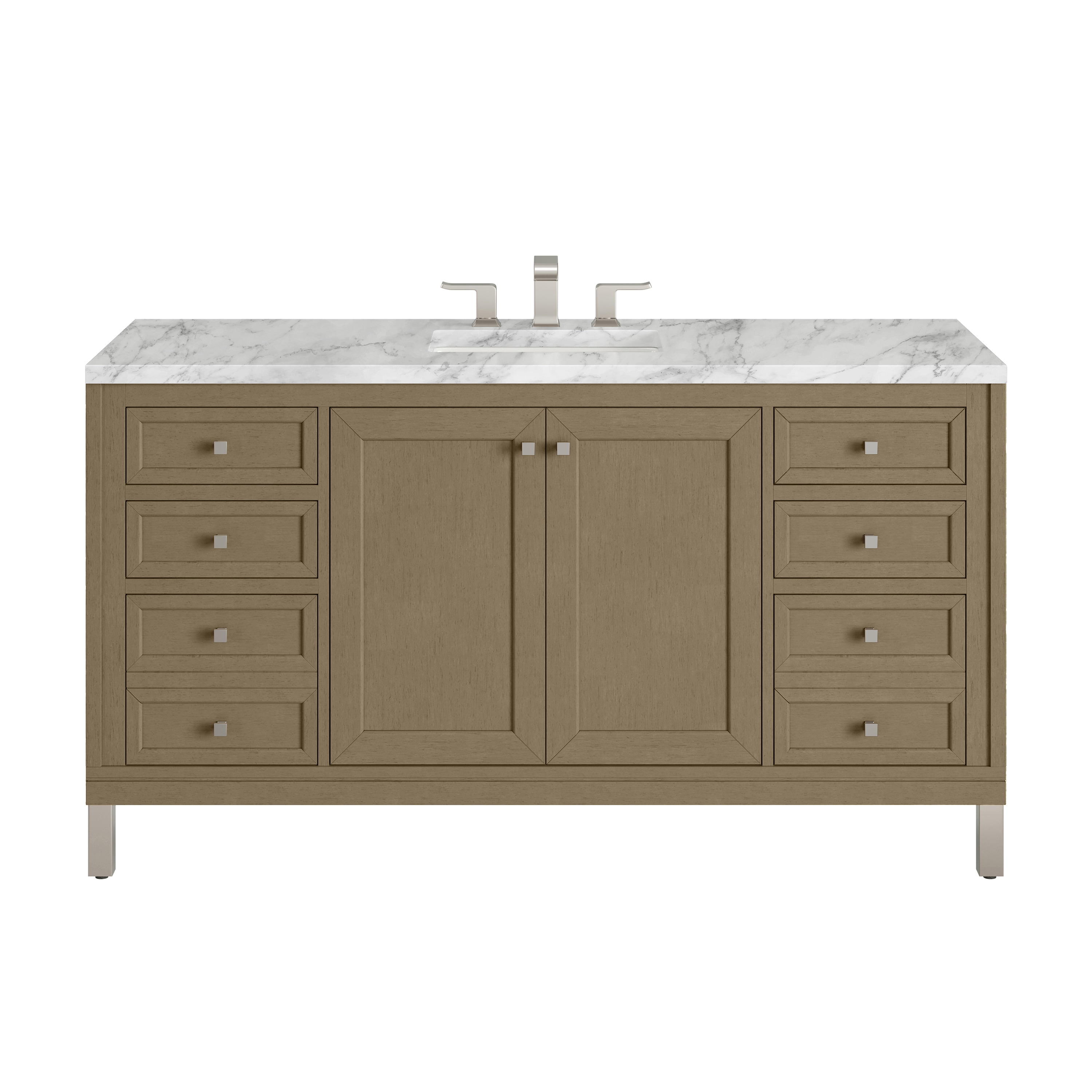 James Martin Vanities Chicago 60-in Walnut Whisper Undermount Single Sink Bathroom Vanity