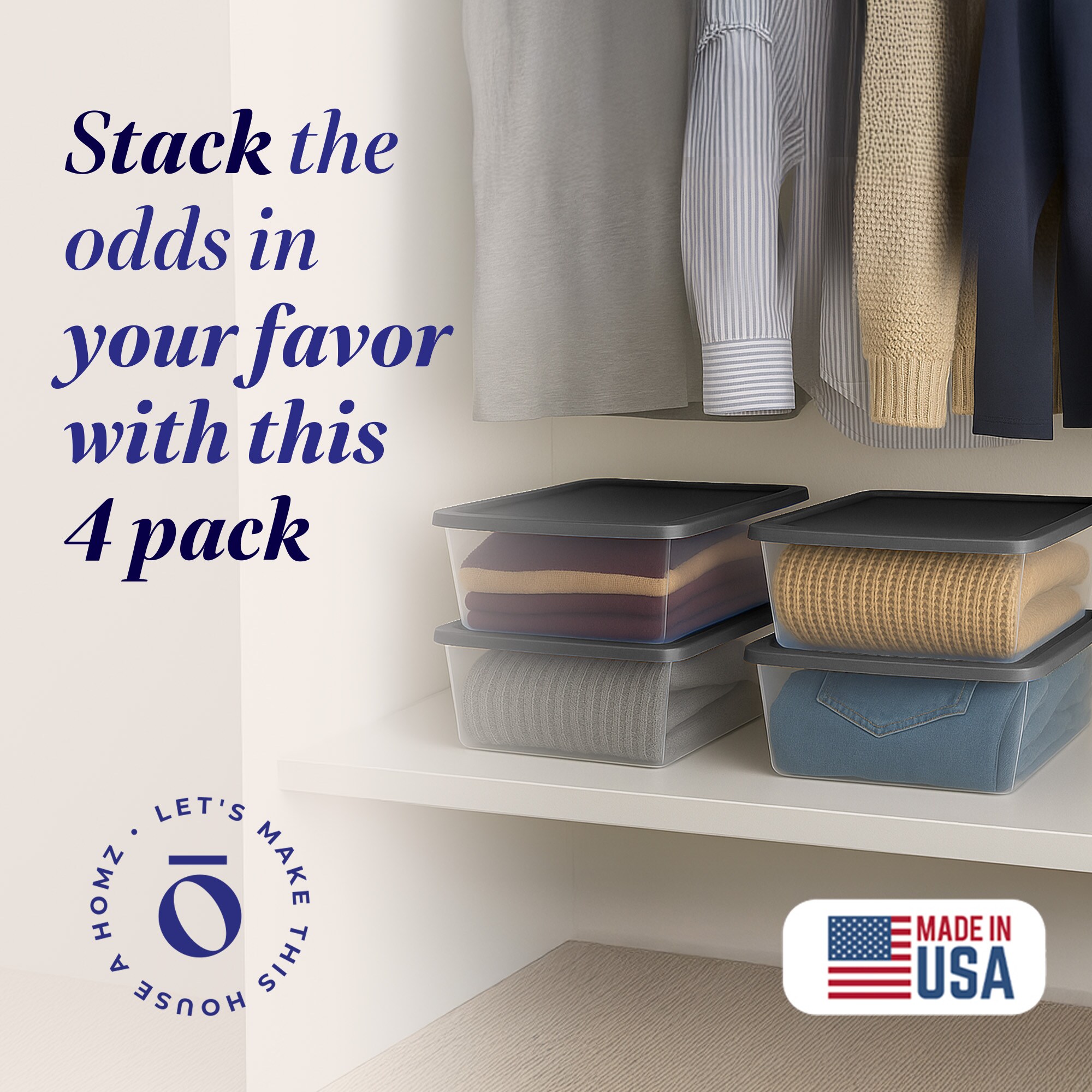 Homz Products 323724 Plastic-Storage-Totes - View #2