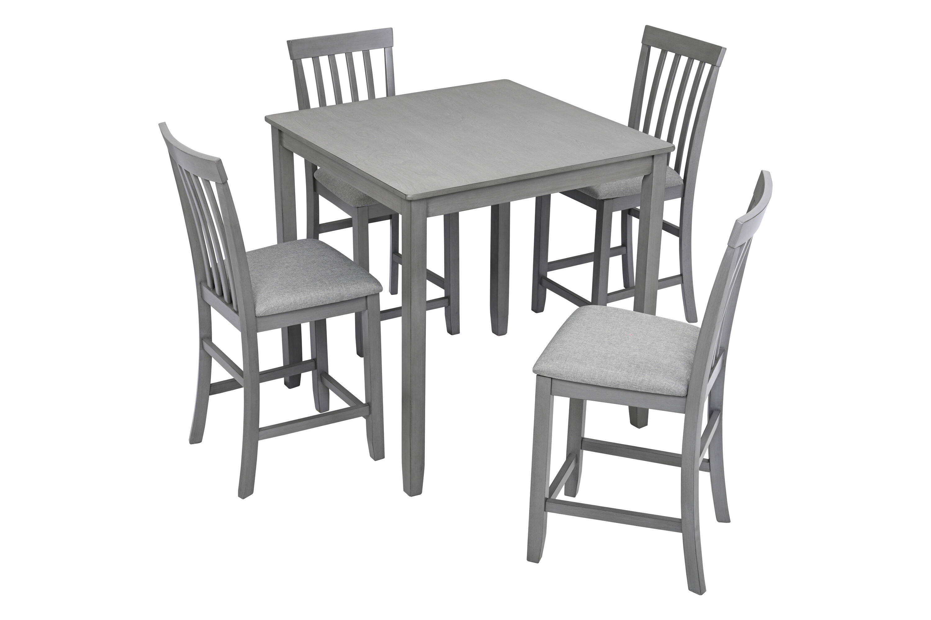 Flynama L-1998S00030 Gray Traditional Dining Room Set with Square Table ( Seats 4 )