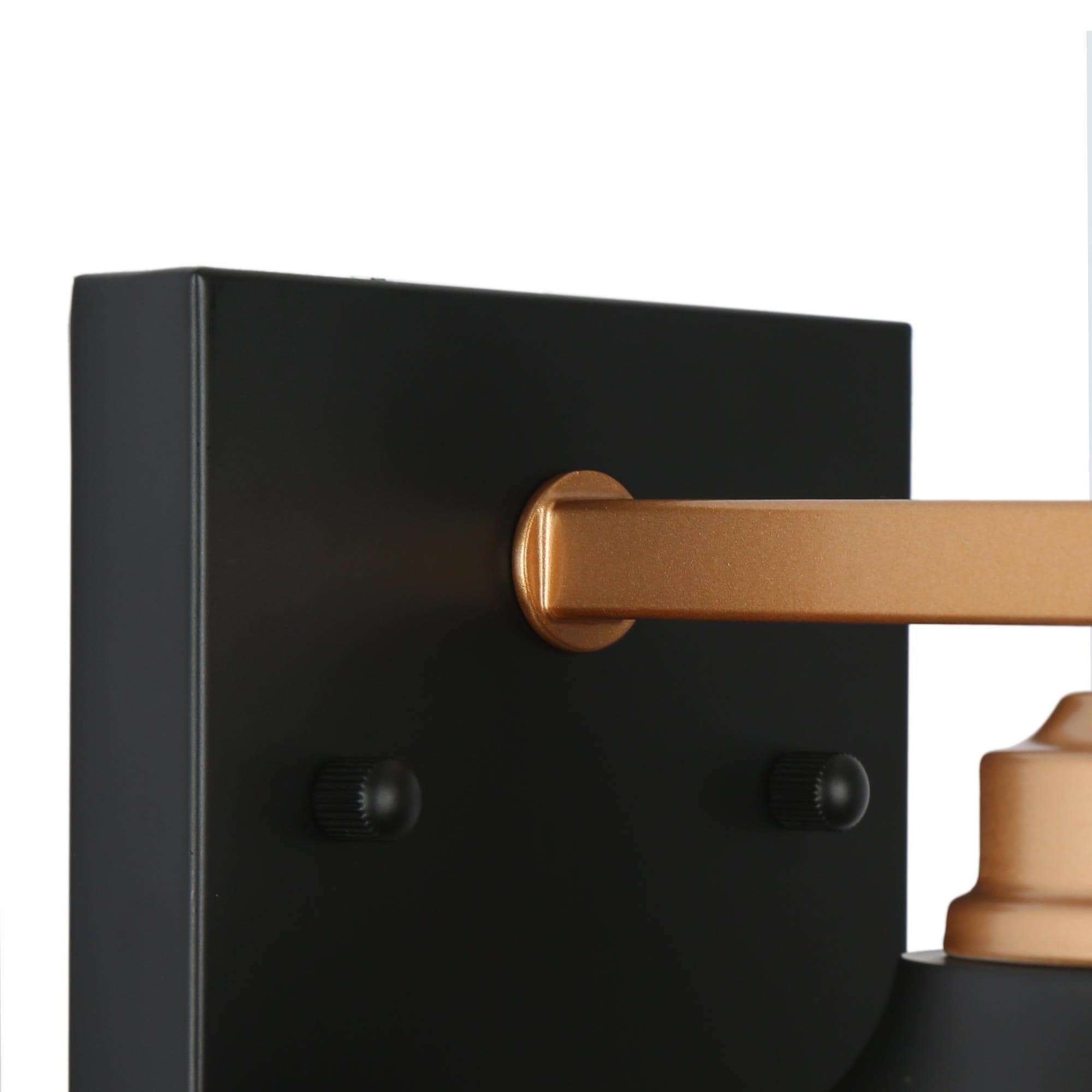 LNC MYYJVNLWS46W3G8 PHEME 22-in 3-Light Matte Black and Gold LED Modern/Contemporary Vanity Light Bar
