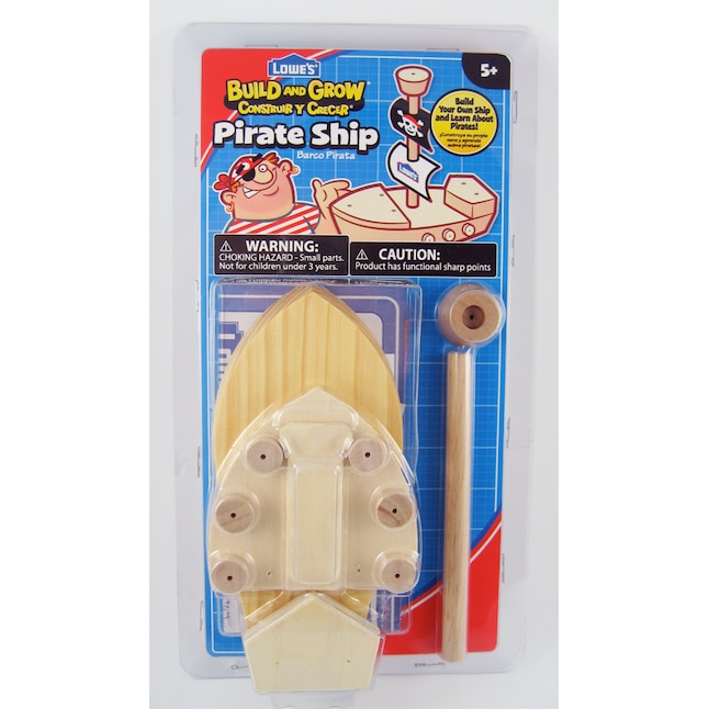 Lowe's Build and Grow 62583 Wooden Pirate Ship Craft Kit for sale online 