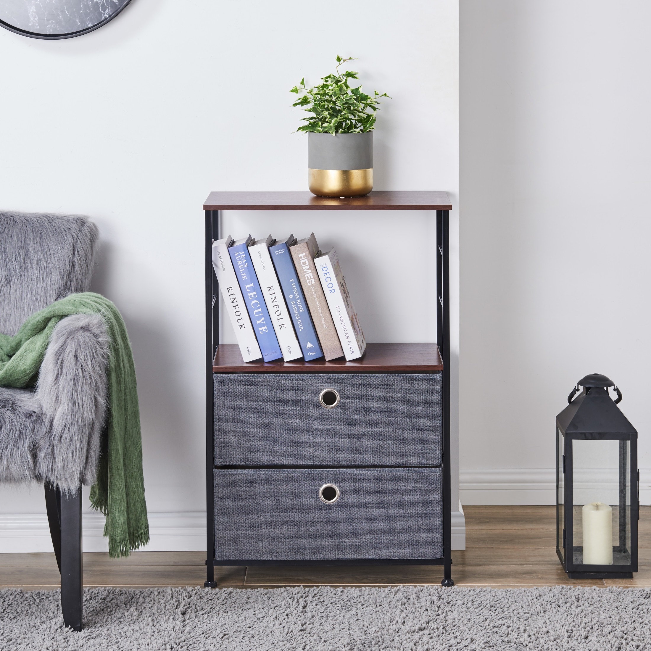 Danya B. SC5822 Gray 2-Drawer