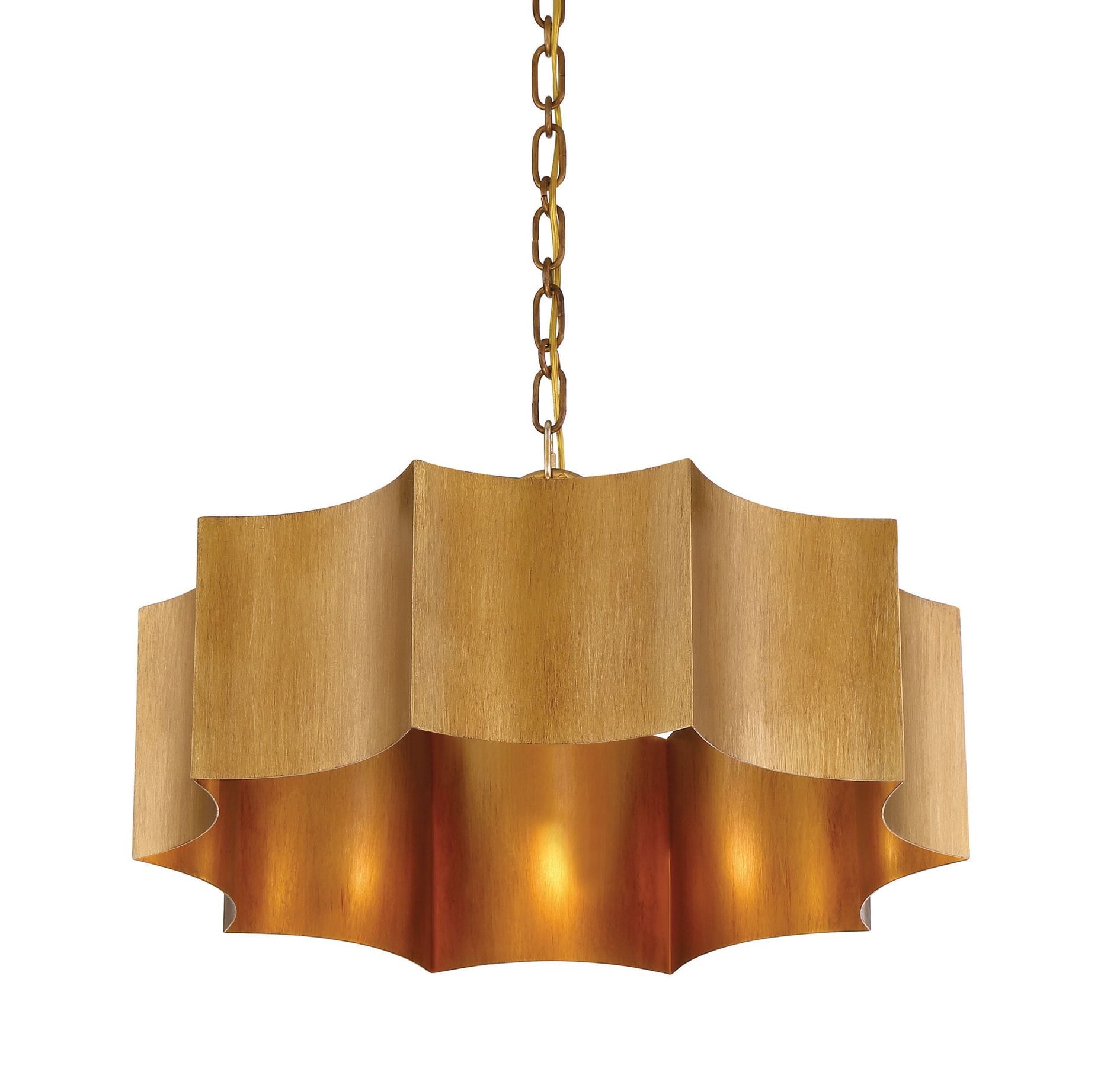 Shelby Starburst 22'' Drum Pendant Light in Gold Patina