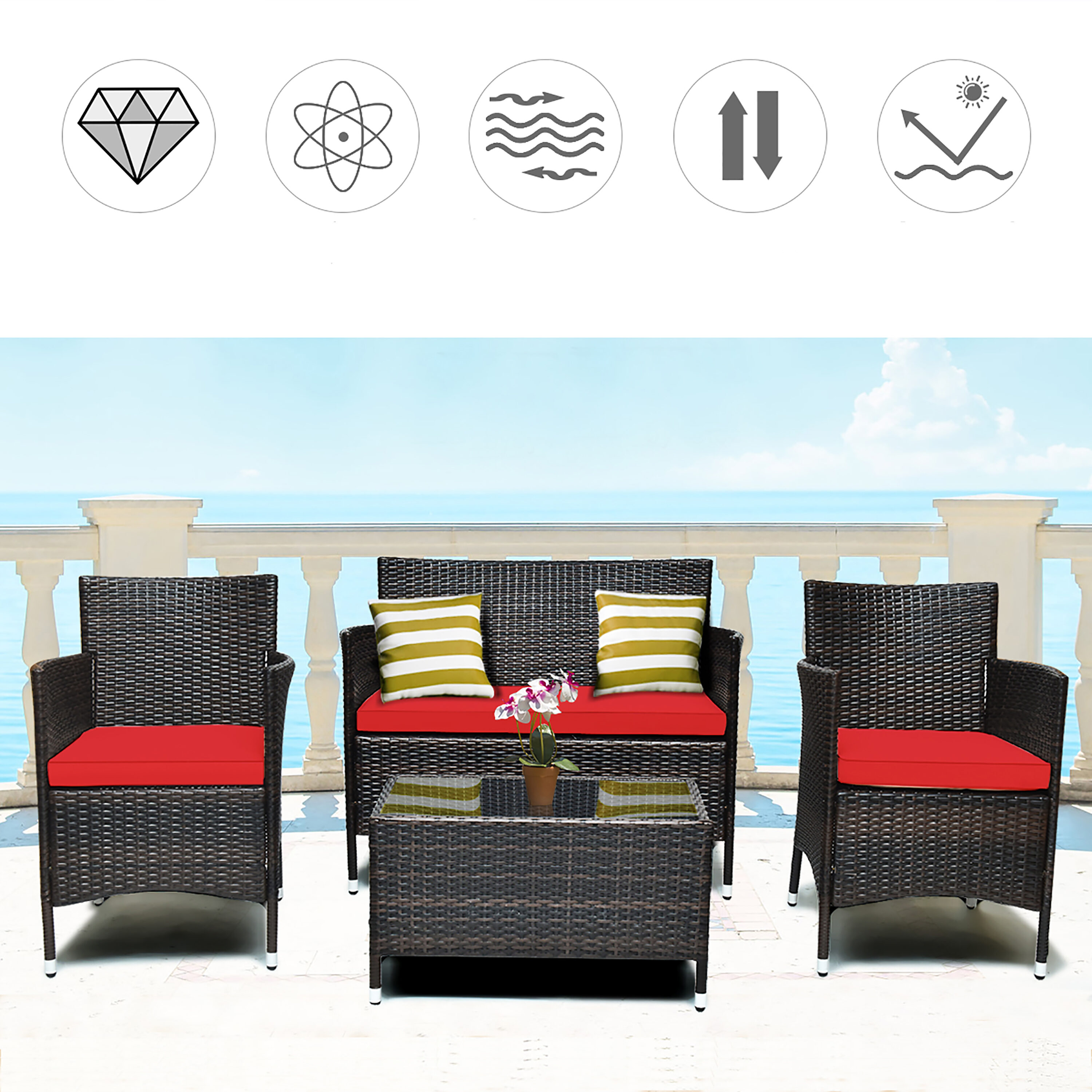 Costway HW63214RE Patio-Conversation-Sets - View #5