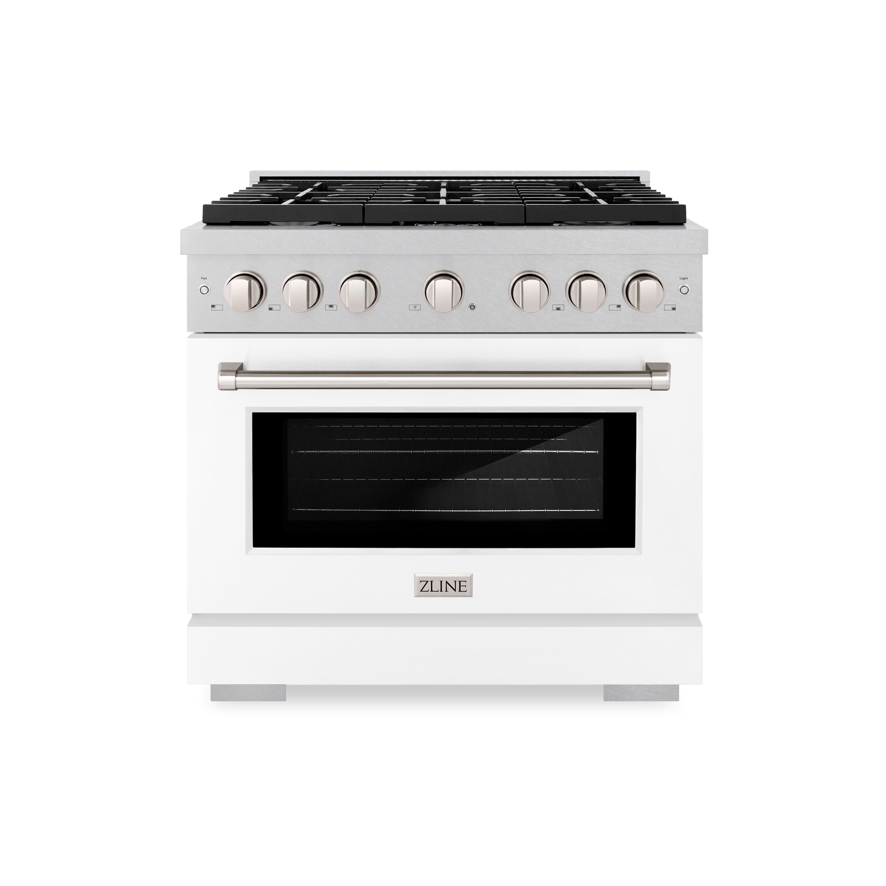 ZLINE KITCHEN & BATH SDRS-WM-36 Paramount 36-in Standard 6 burners Convection Oven Freestanding Dual Fuel Range ( Stainless Steel with a White Matte Door )