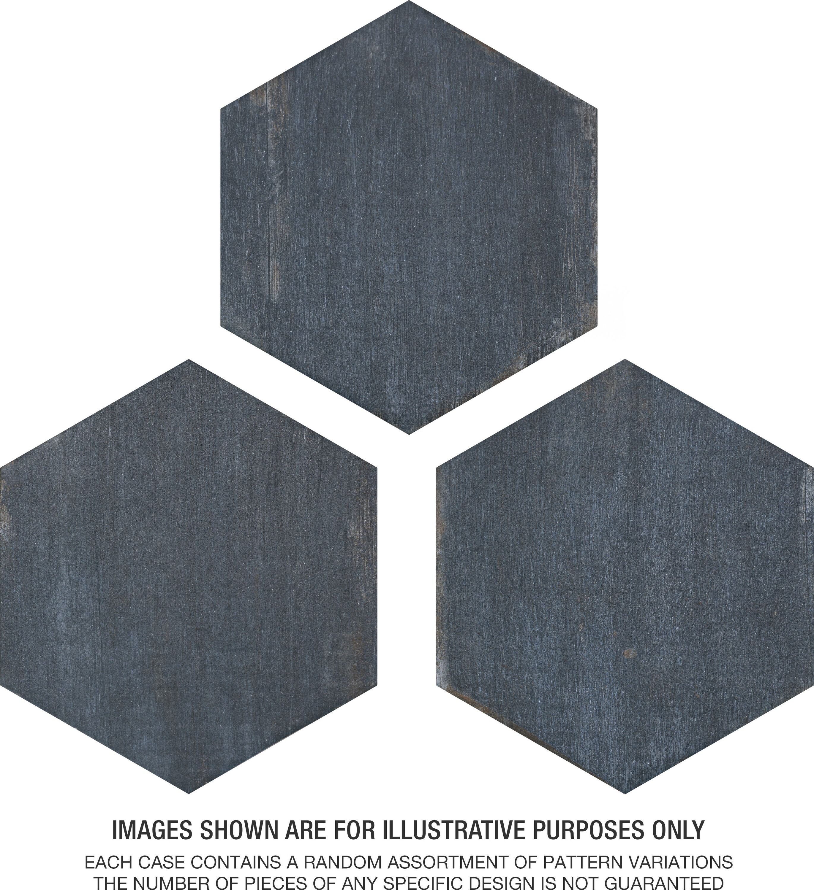 Retro Blue Matte Hexagonal Porcelain Tile 7" x 8"
