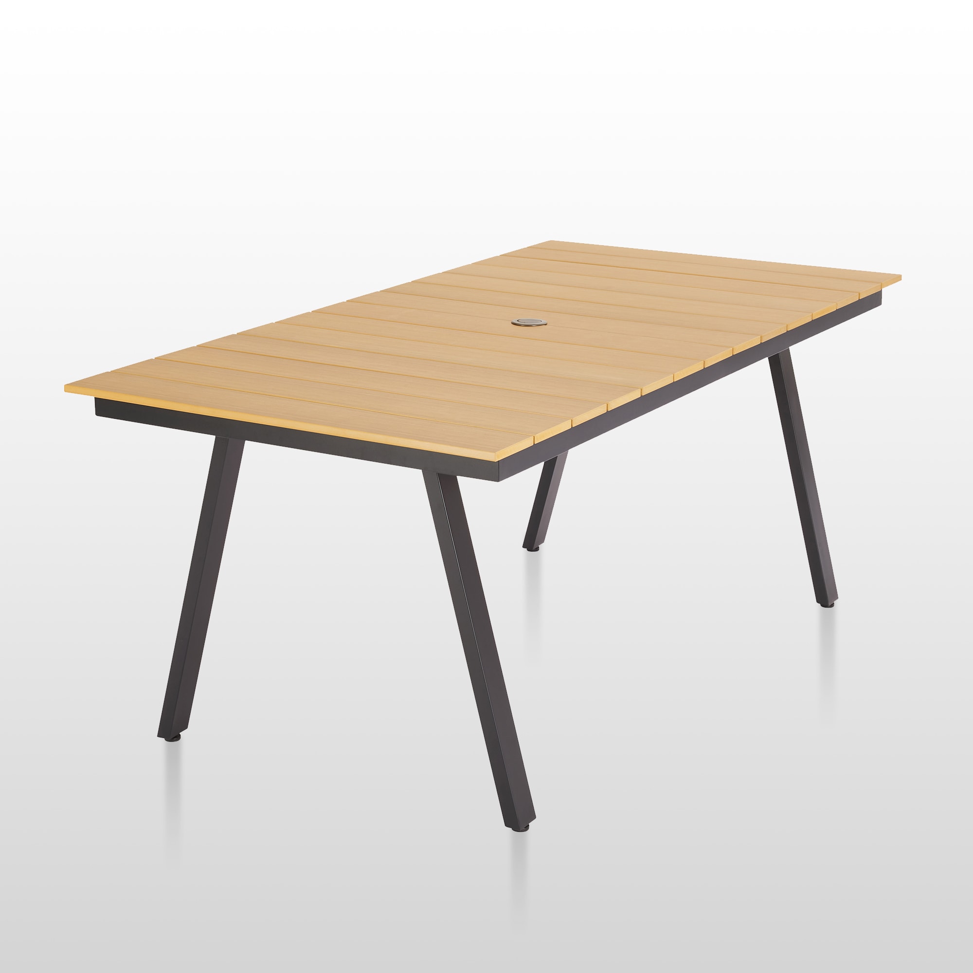 PEAK HOME FURNISHINGS 720016 Patio Dining Table Rectangle Outdoor Dining 34.65-in W x 68.75-in L with Umbrella Hole
