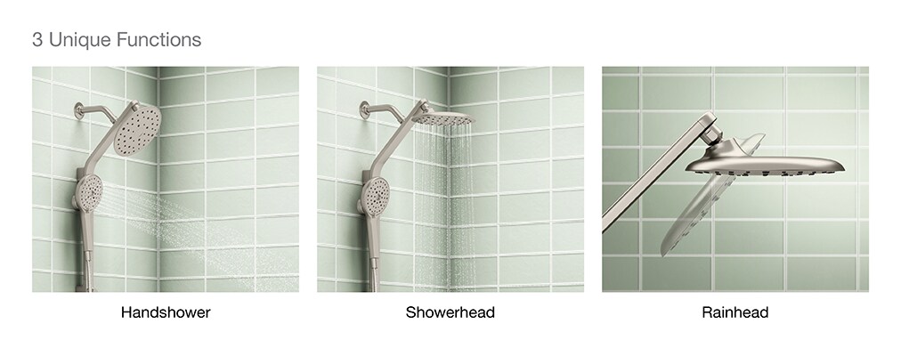 KOHLER Raindet Vibrant Brushed Nickel Shower Bar System with 3way