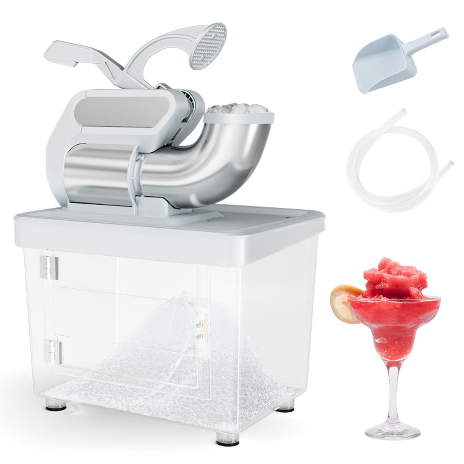 SUGIFT 300W Commercial Ice Crusher with Dual Blades and Safety Switch-Gray #LW102SUGHY2837