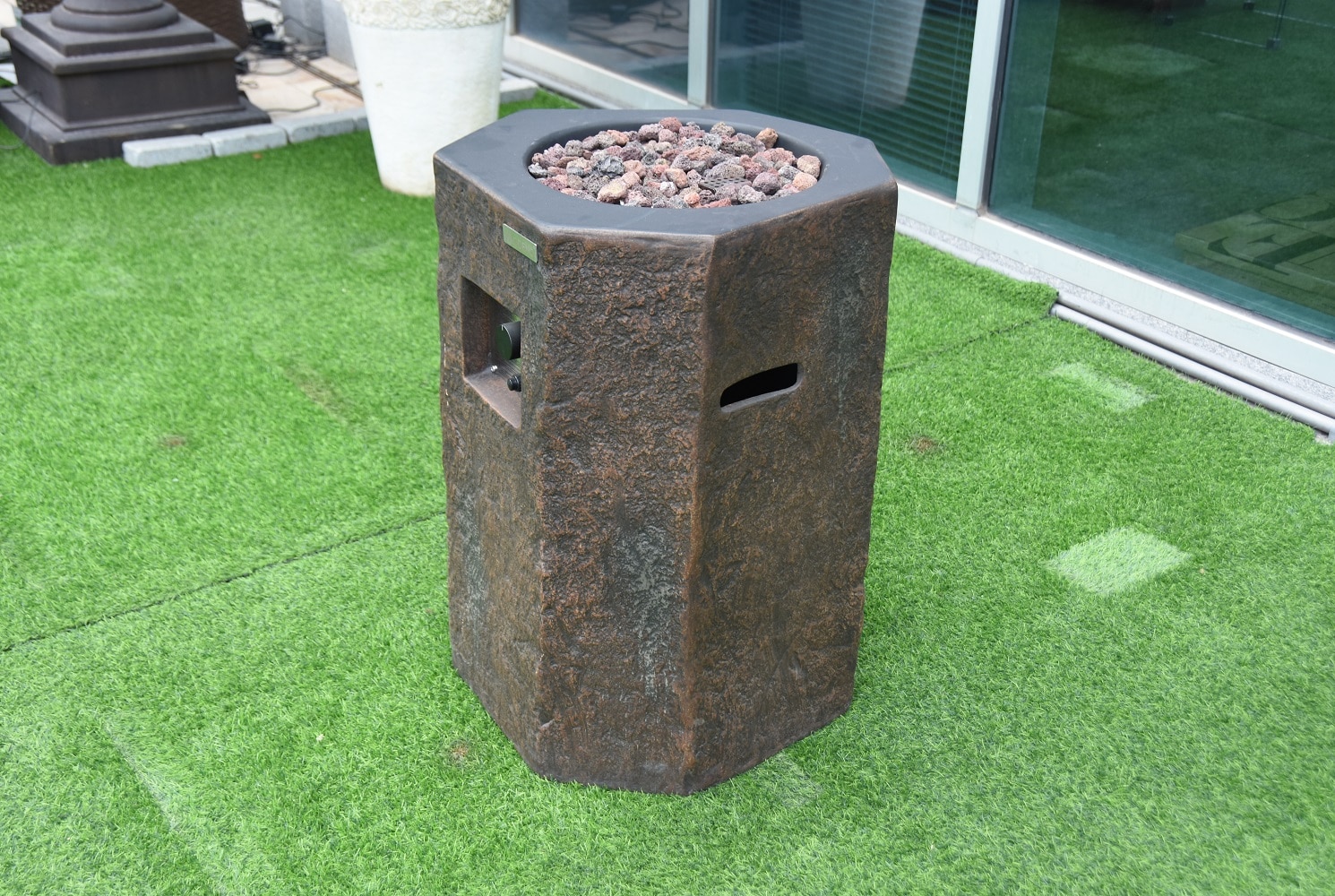 Elementi Basalt 19-in x 28-in Grey Concrete Fire Pit Kit in the Fire ...