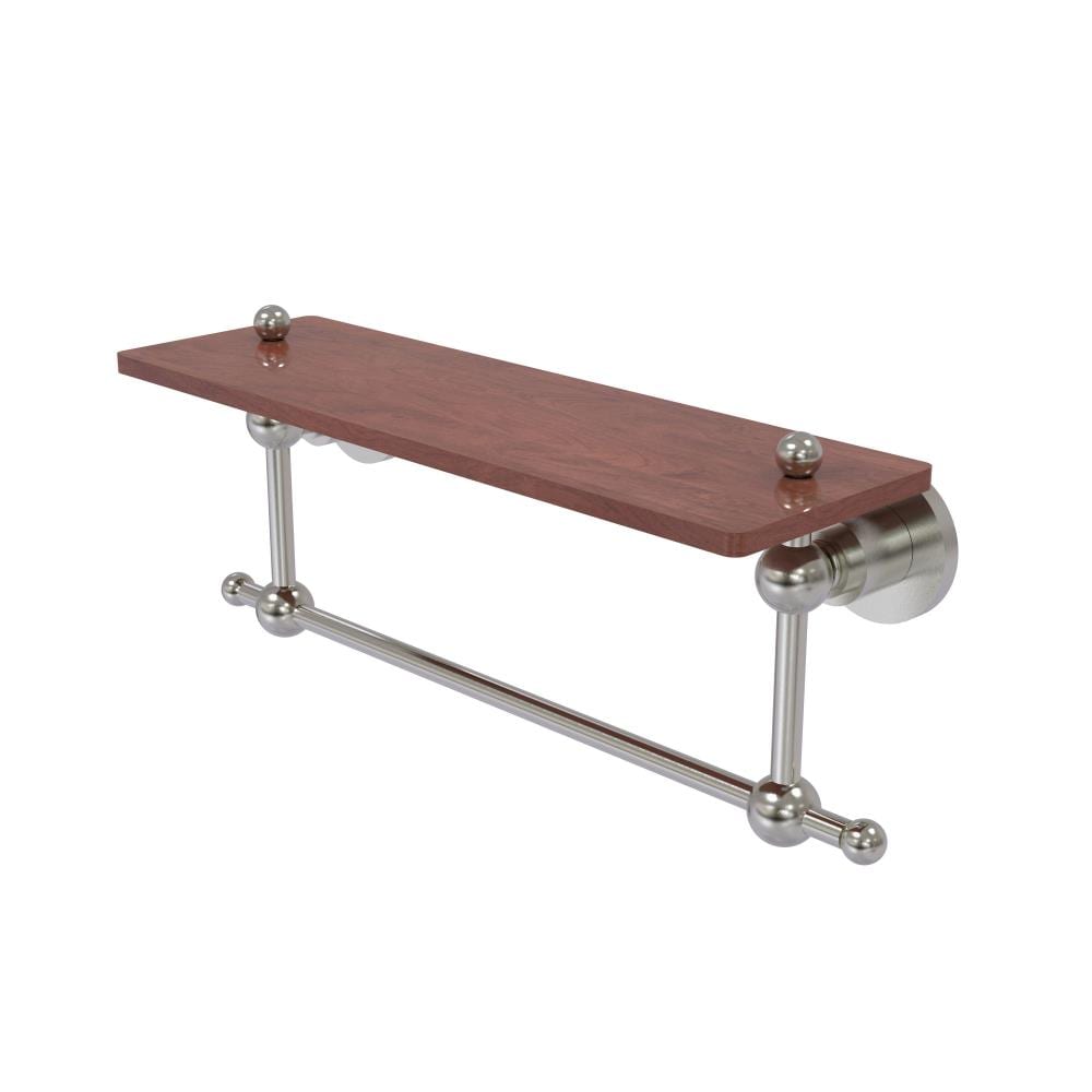 Allied Brass AP-1TB-16-IRW-SN Astor Place Satin Nickel Wall mount Bathroom Shelf ( 16-in x 5-in x 5-in )