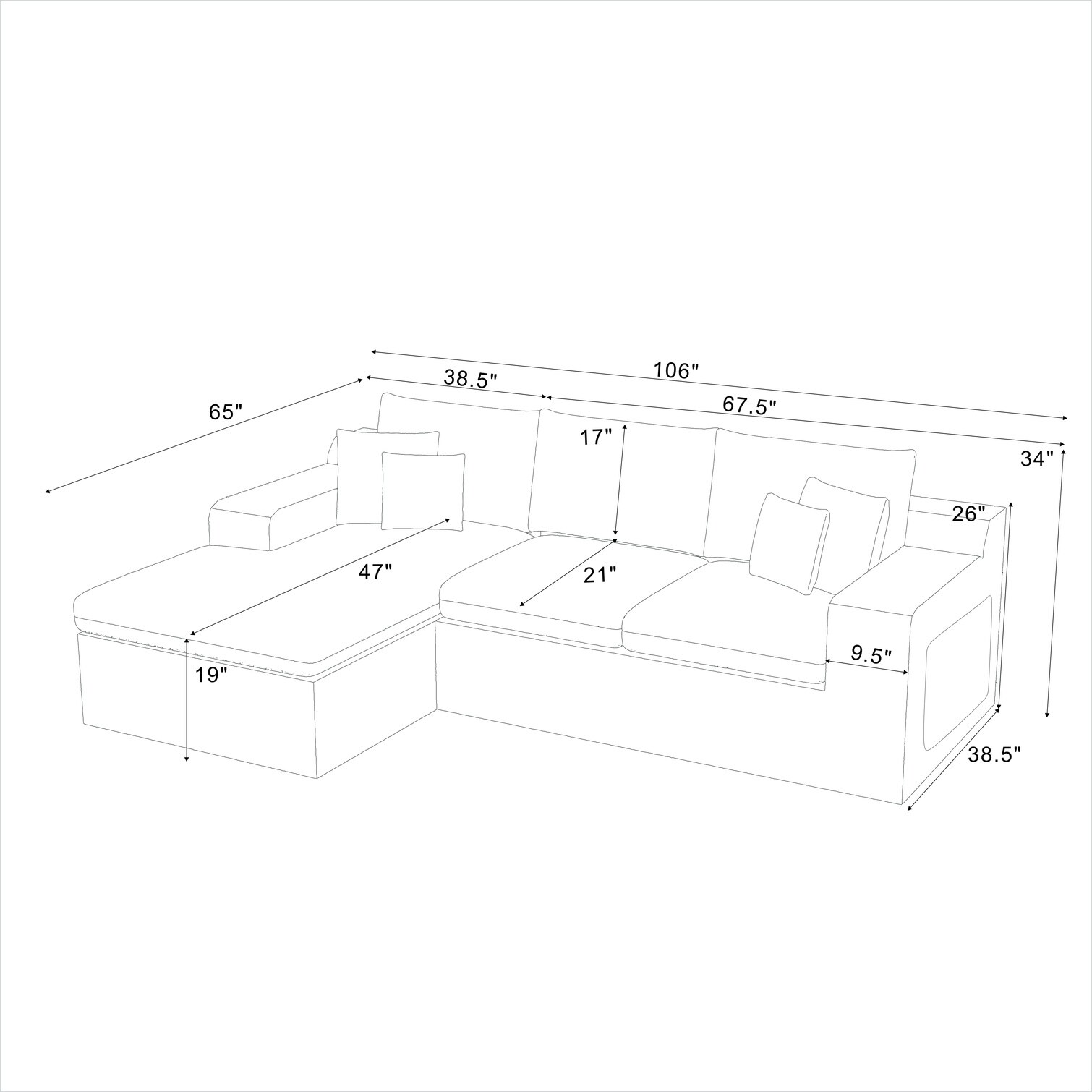 SunJet NYOKK5XEUK75 Sofas-Loveseats - View #4