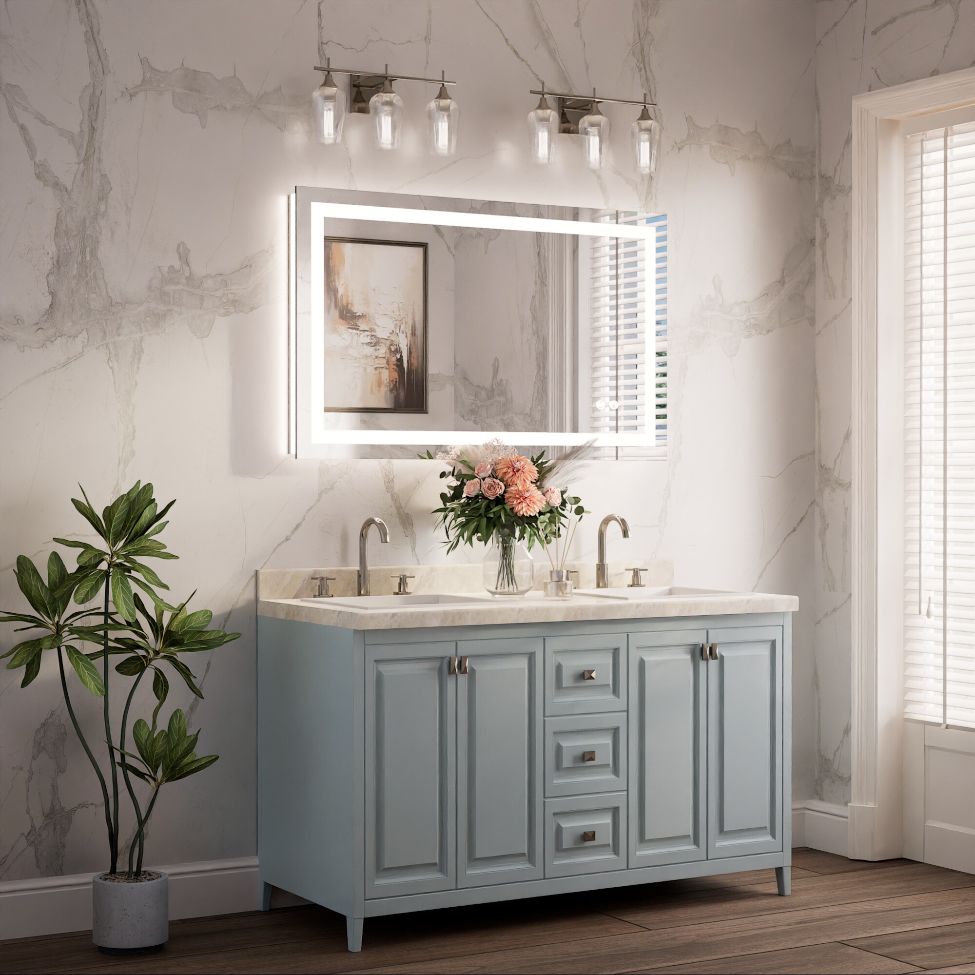 Keonjinn LW-ZBGFXFJ-10161F Framed-Bath-Mirrors - View #2