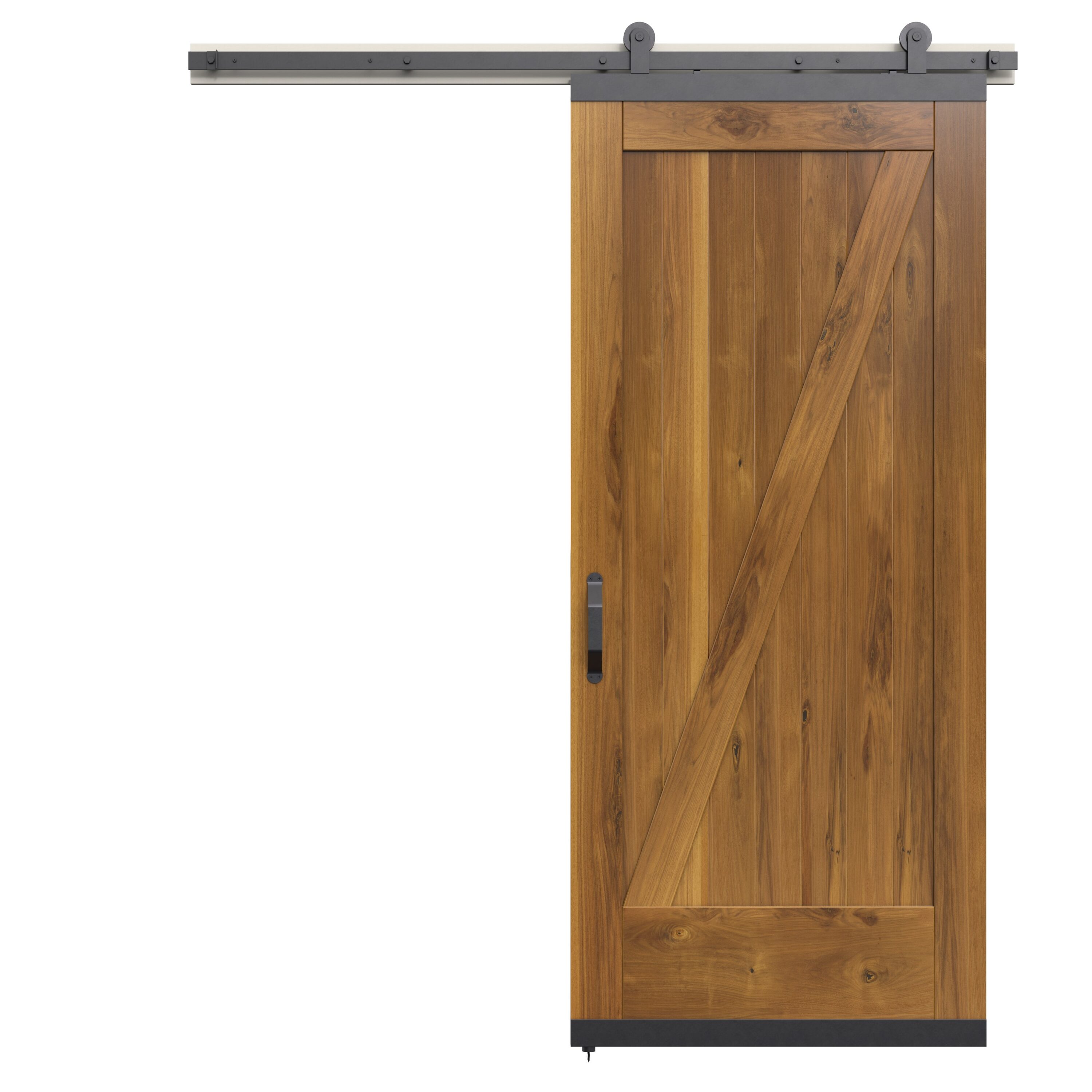 JELD-WEN LOWOLJW248800069 36-in x 80-in Khaki Z-frame Walnut Wood Solid core Single Barn Door (Hardware Included)
