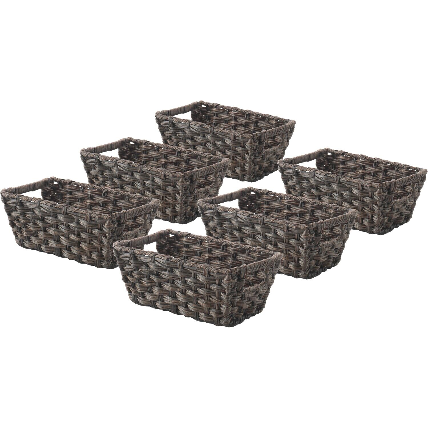 Whitmor 6084-2712-6-DW 6 -Pack ( 6.63-in W x 4.5-in H x 11.5-in D ) Brown Polyethylene Basket