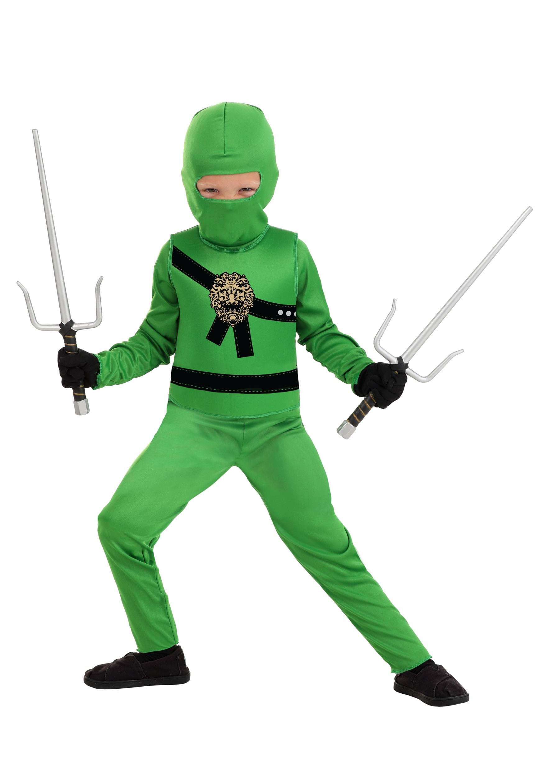 HalloweenCostumes FUN Costumes Deluxe Green Ninja Master Costume for ...