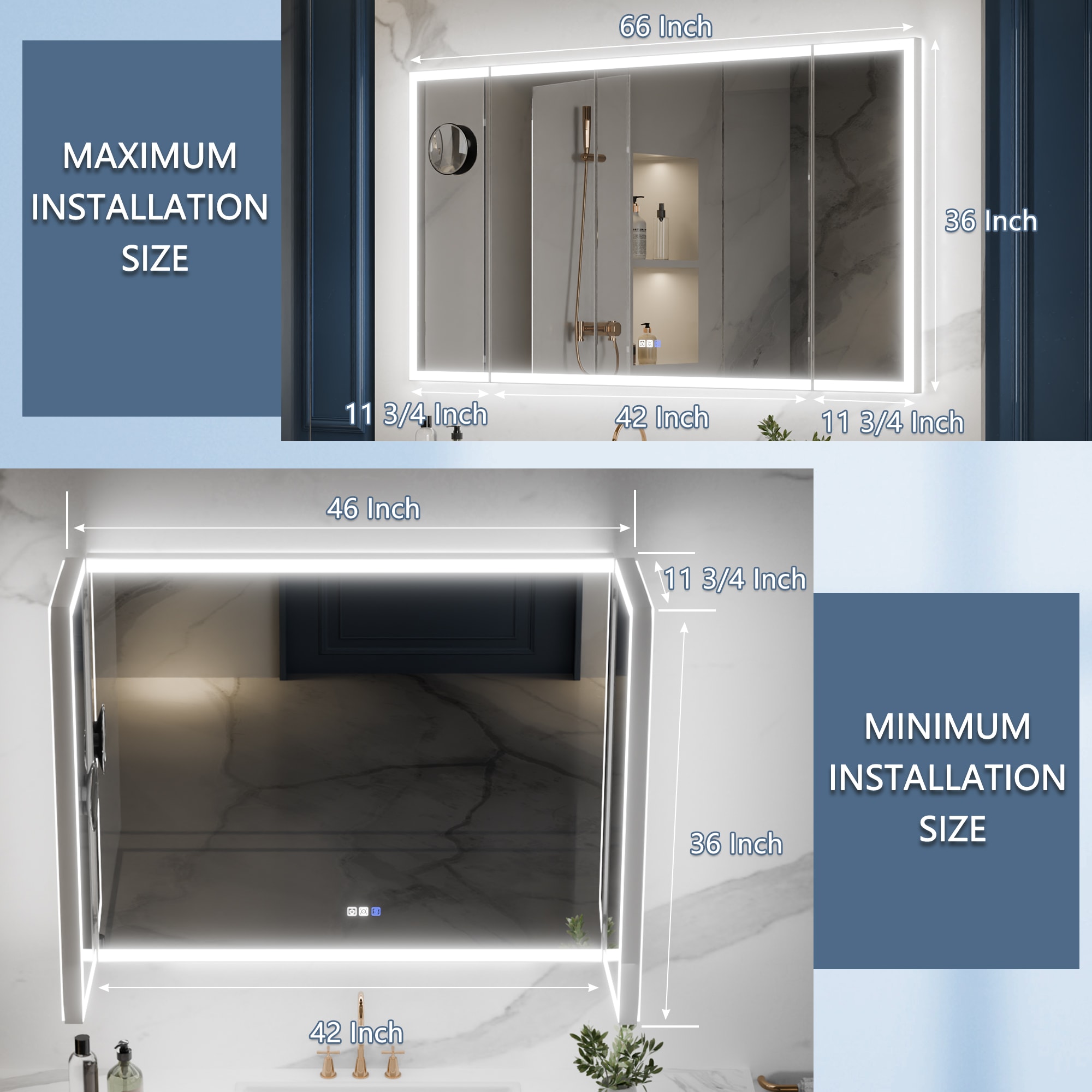 ExBrite EXBM6636V9FB Framed-Bath-Mirrors - View #2