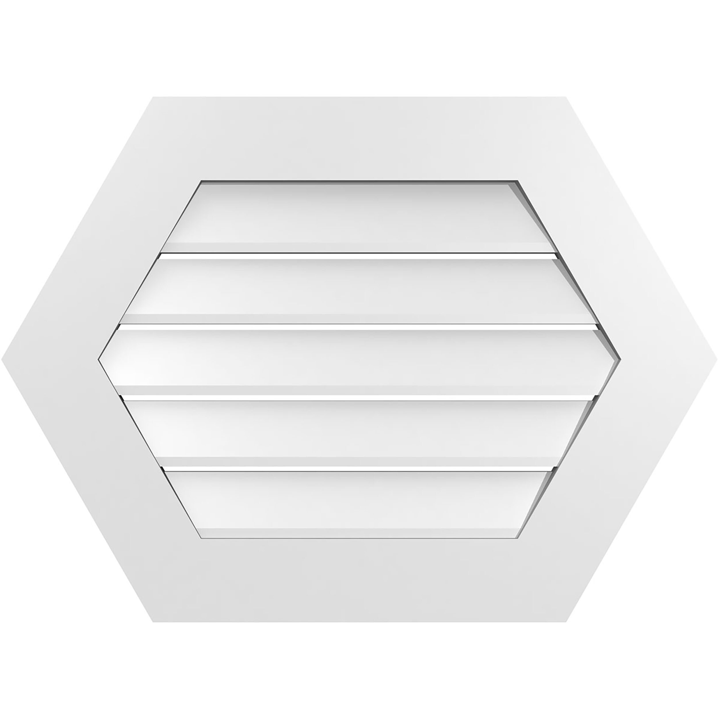 Ekena Millwork GVPHP30X2201SF 30-Inches x 22-Inches Off-white Peaked PVC Gable Louver Vent