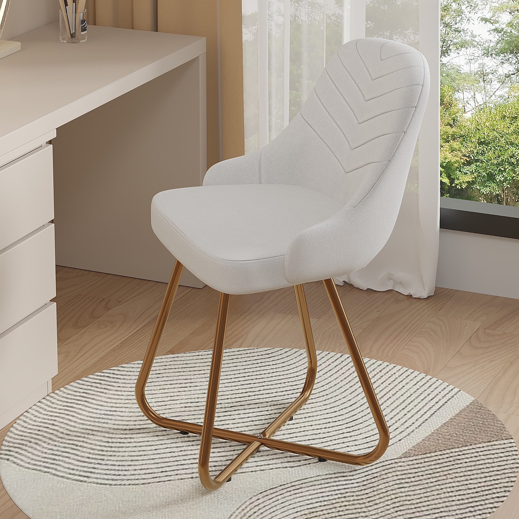 Vecelo LOE-CC-ZL03-WHE Vanity-Stools - View #2