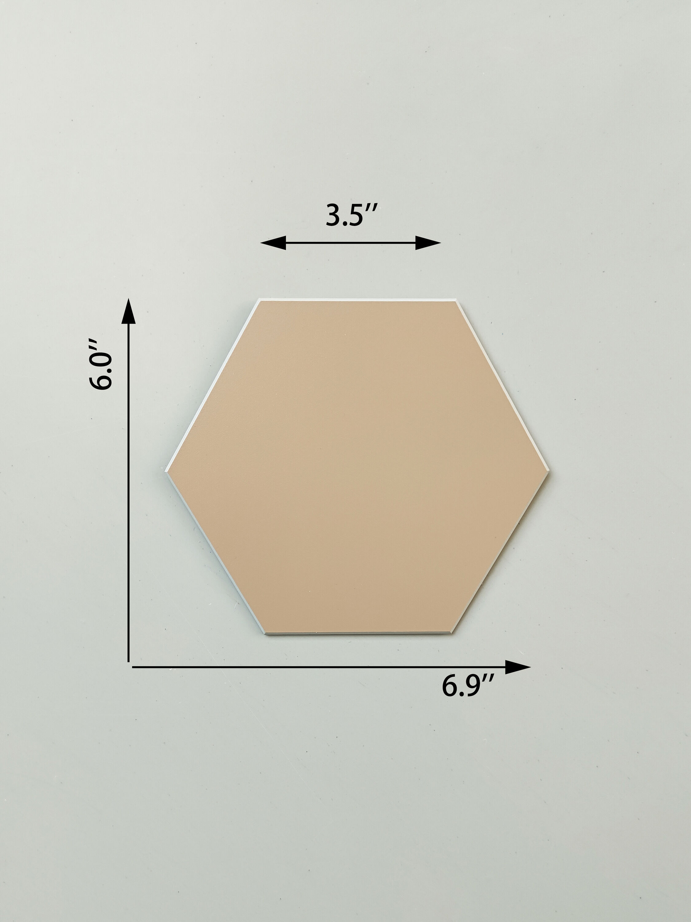 Latte Hexagon Stone Composite Peel & Stick Wall Tile