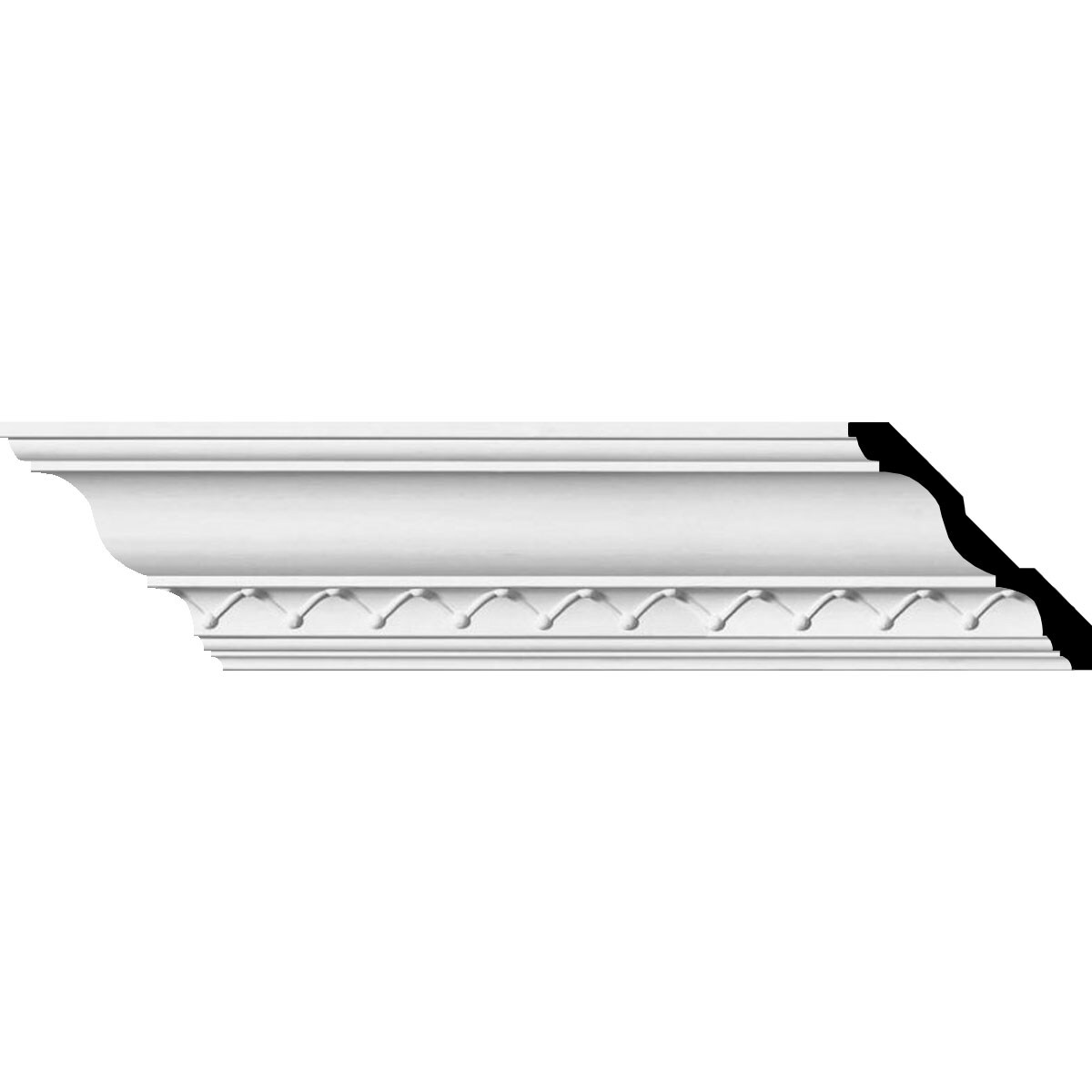 Ekena Millwork MLD04X04X06CT-CASE-8 Charlotte 6-1/8-in x 7-ft 10-1/2-in Primed Urethane Crown Moulding 8 -Pack