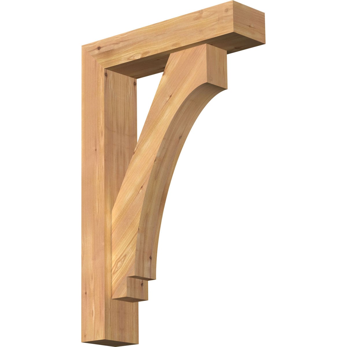 Ekena Millwork 1462744 Imperial Block Smooth Bracket with Offset Brace 5-1/2-in x 22-in x 34-in Western red cedar Brown Wood Standard bracket