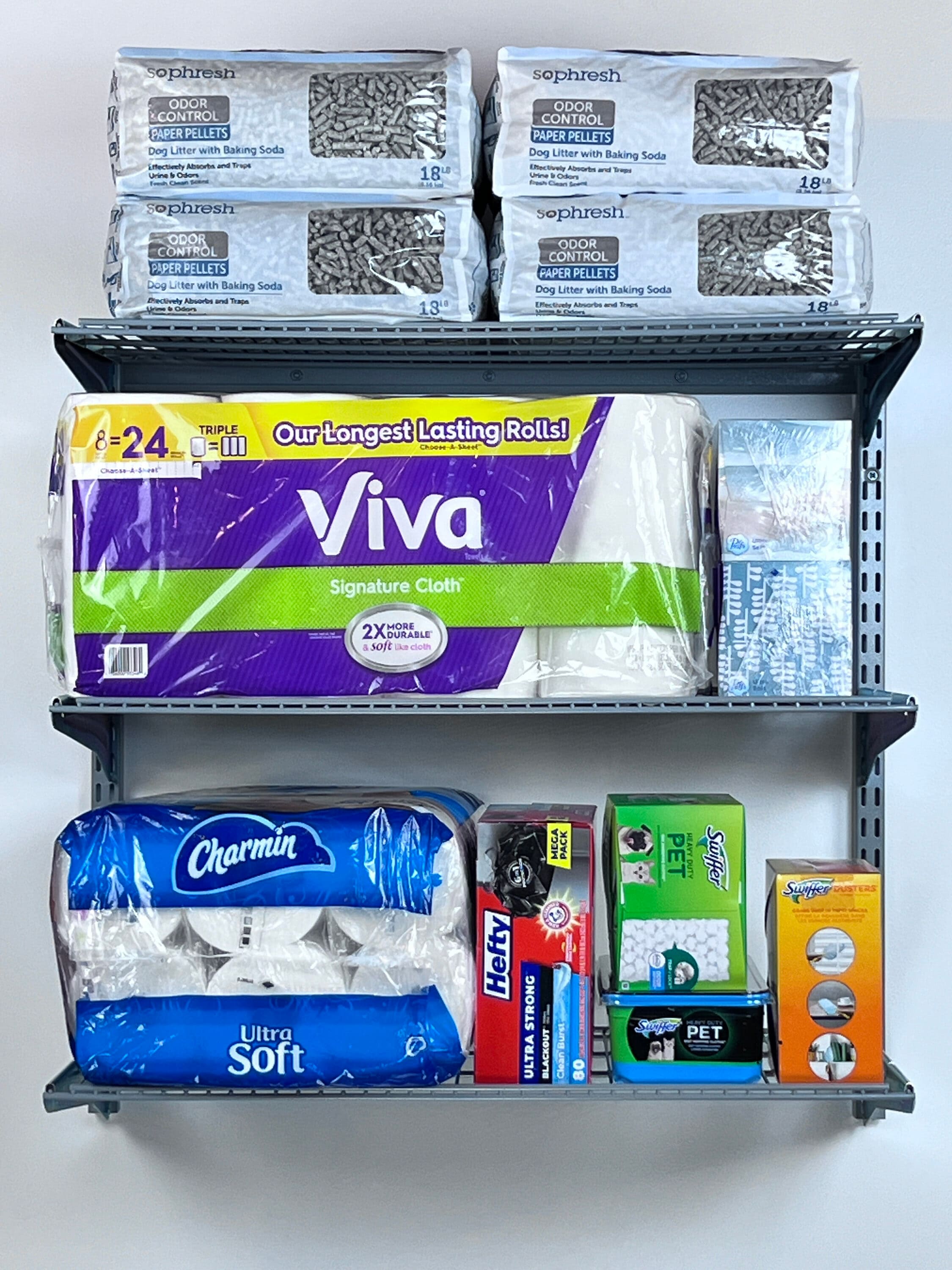 Epoxy Coated Steel 3-Shelf Wall-Mounted Garage Storage Unit, Gray