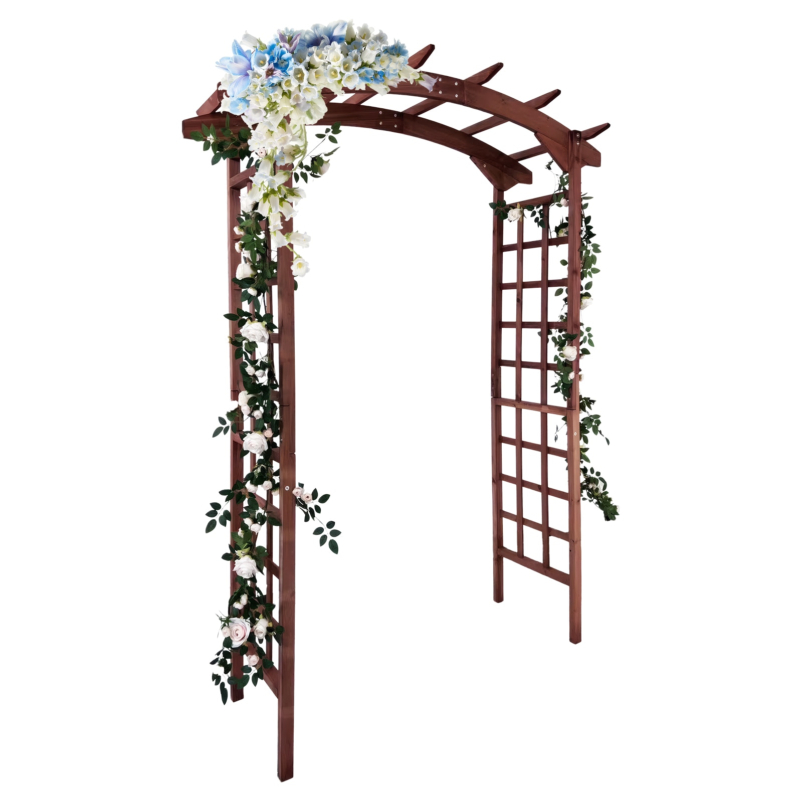 Garvee - Wooden Garden Arbor Solid Fir Wood Trellis for Plant Climbing Wedding Ceremony Decoratio...