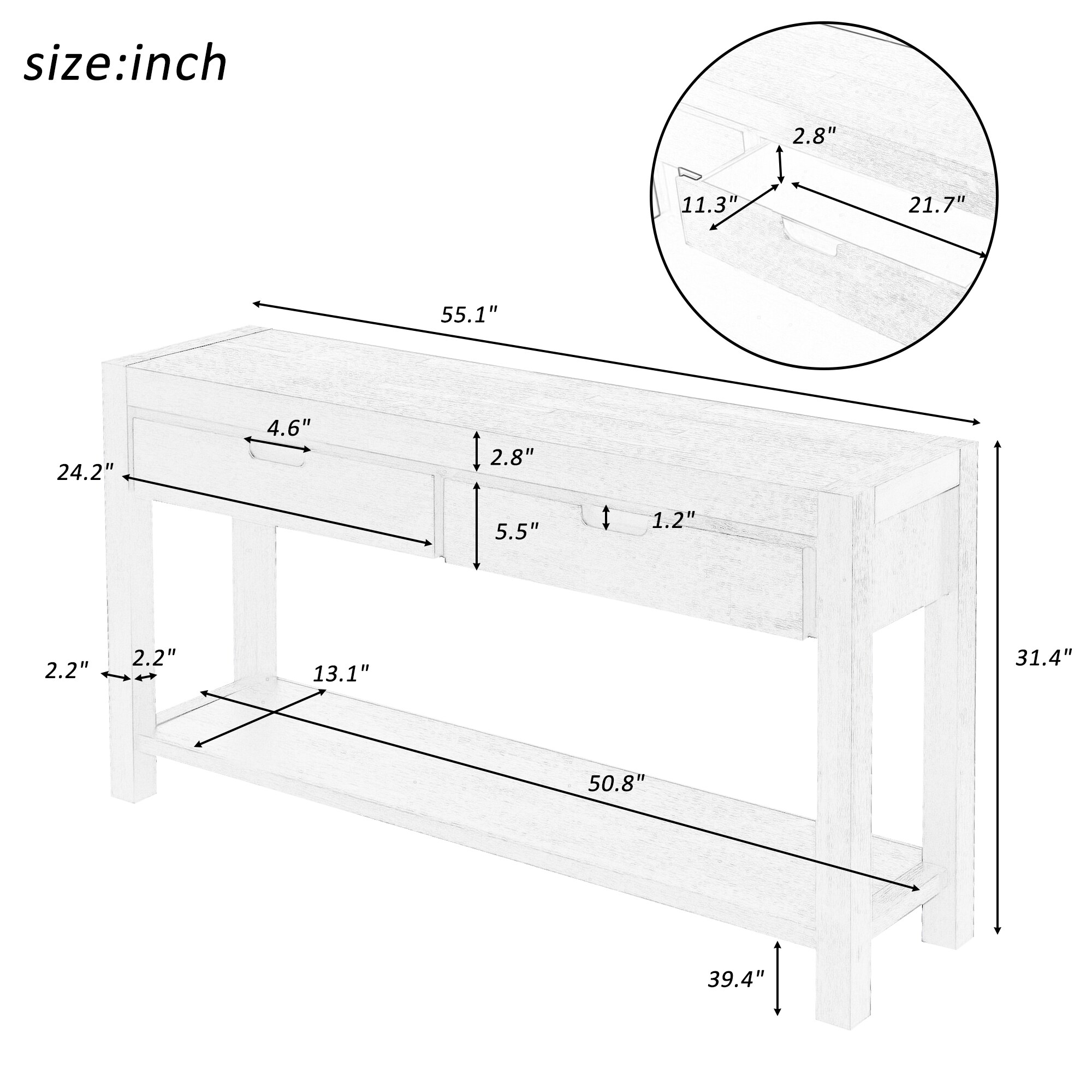 ModernLuxe N711P171693V Console-Sofa-Tables - View #8