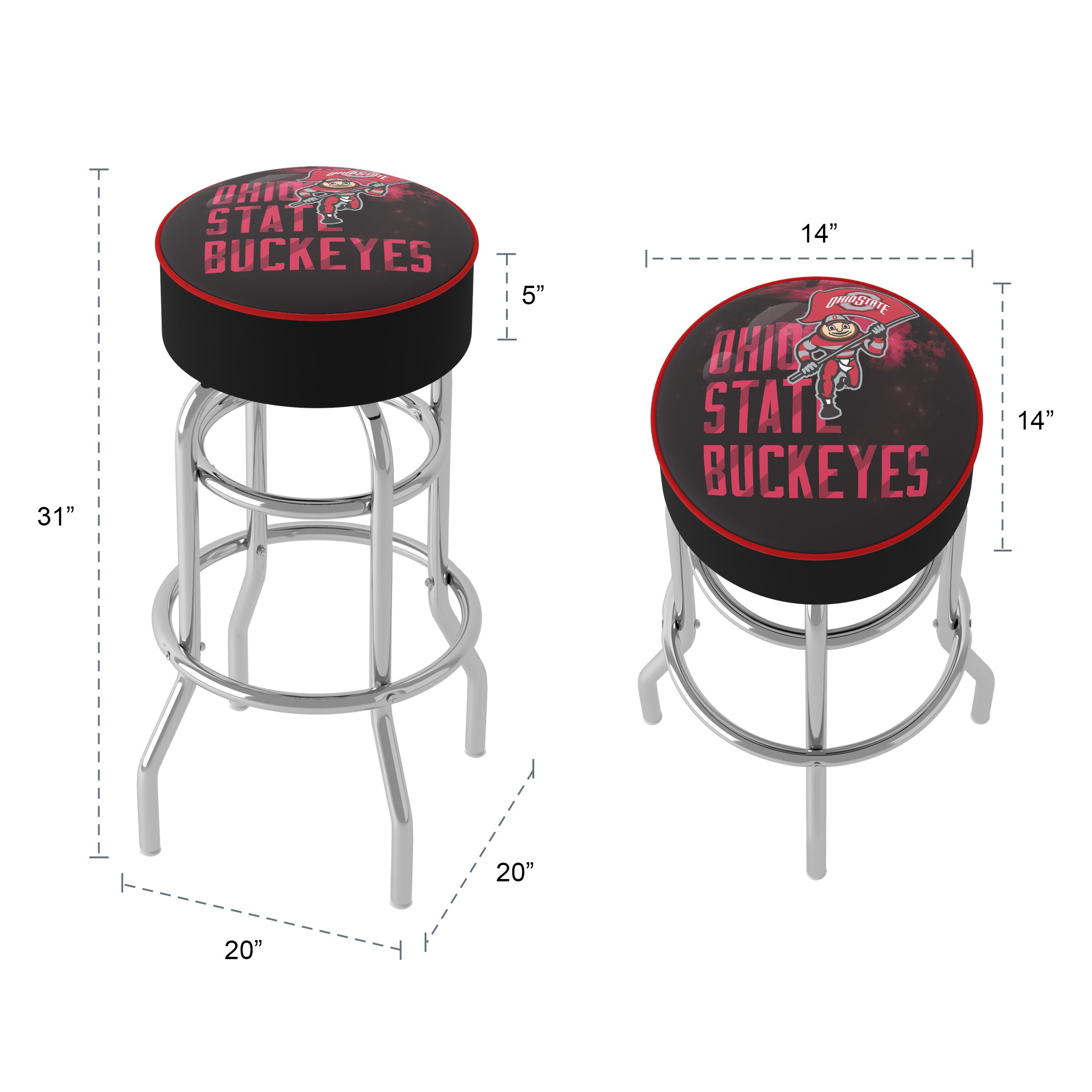 Trademark Gameroom OSU1000-SMOKE stools - View #5
