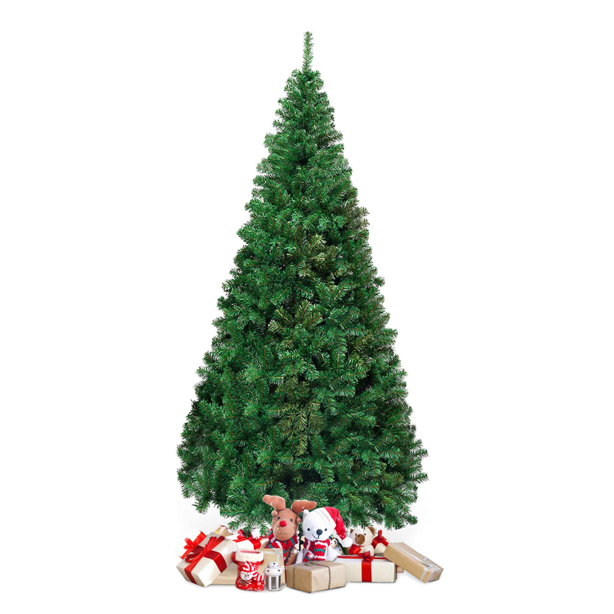 WELLFOR 8-ft Full Green Artificial Christmas Tree with 1138 Tips in the ...