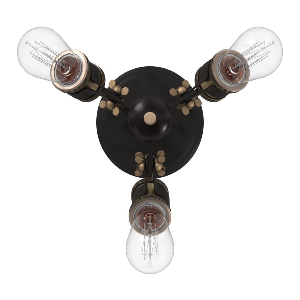 Miles Vintage Bronze 3-Light Industrial Ceiling Light